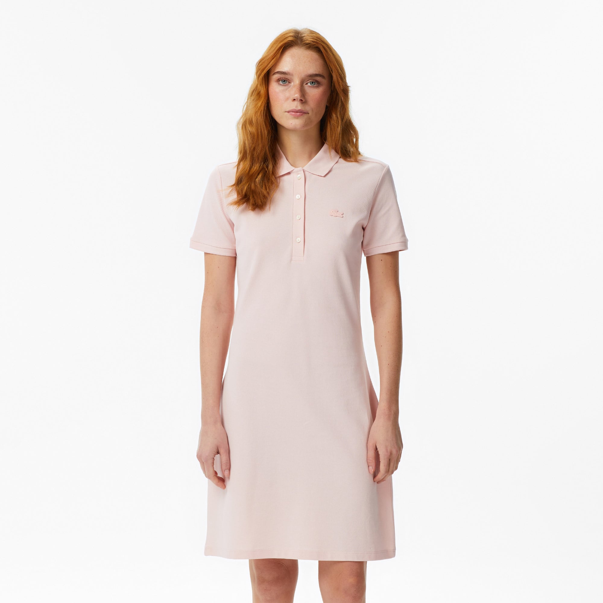 Lacoste Kadın Slim Fit Kısa Kollu Polo Yaka Pembe Elbise görsel 6