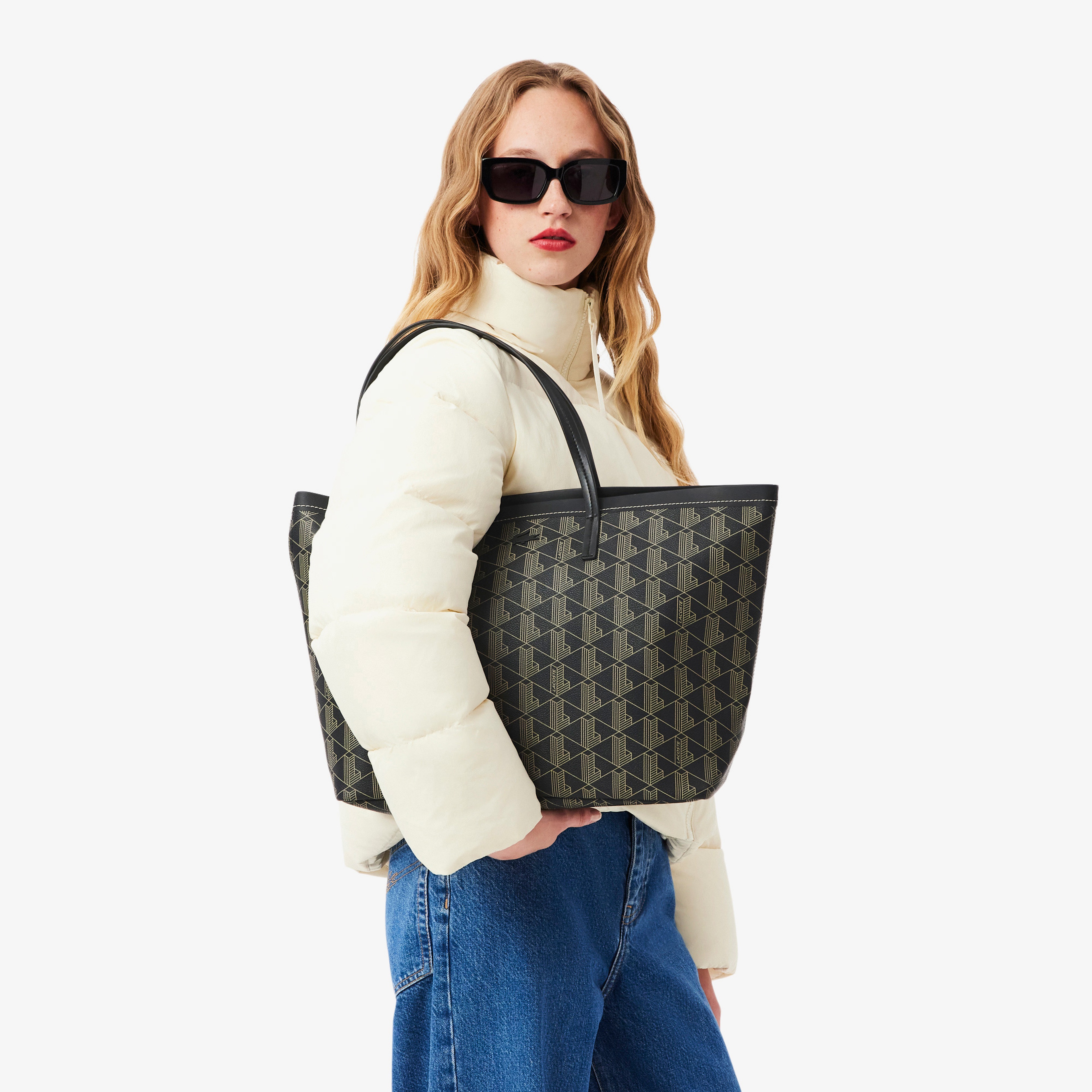 Zely Kadın Monogram Siyah Omuz Çantası