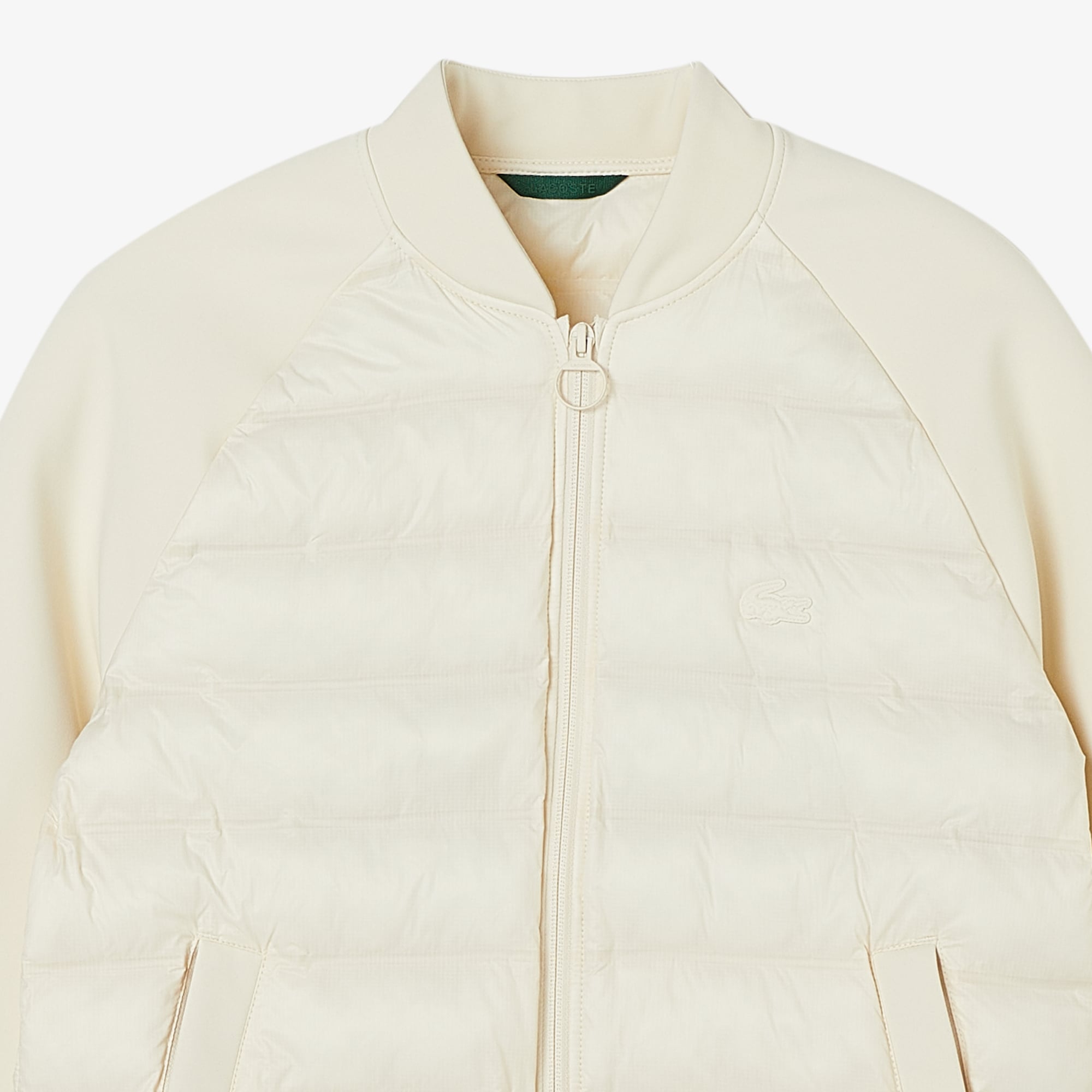 Lacoste Kadın Regular Fit Dik Yaka Renk Bloklu Krem Mont görsel 4