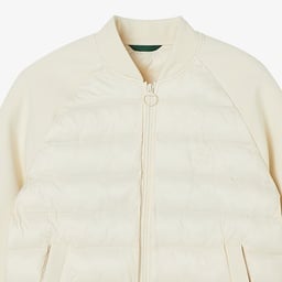 Kadın Regular Fit Dik Yaka Renk Bloklu Krem Mont Krem