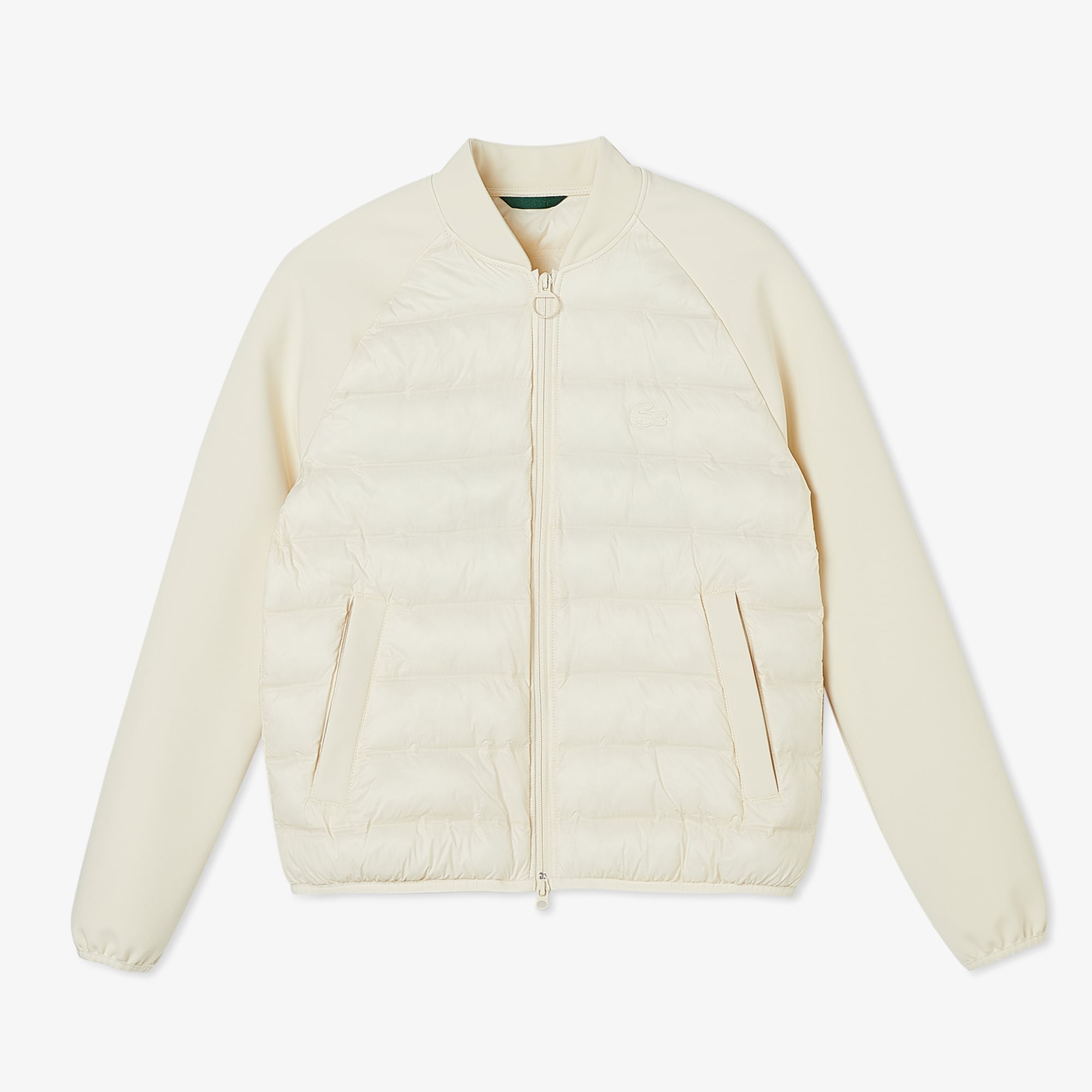 Lacoste Kadın Regular Fit Dik Yaka Renk Bloklu Krem Mont görsel 3