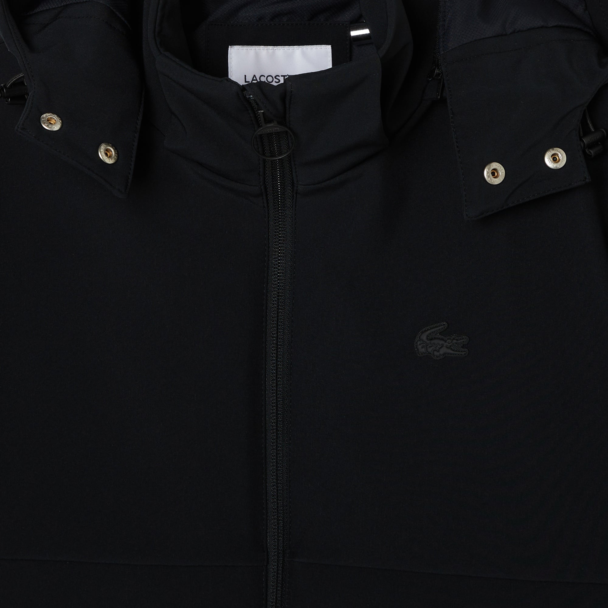 Kadın Regular Fit Kapüşonlu Baskılı Siyah Yağmurluk