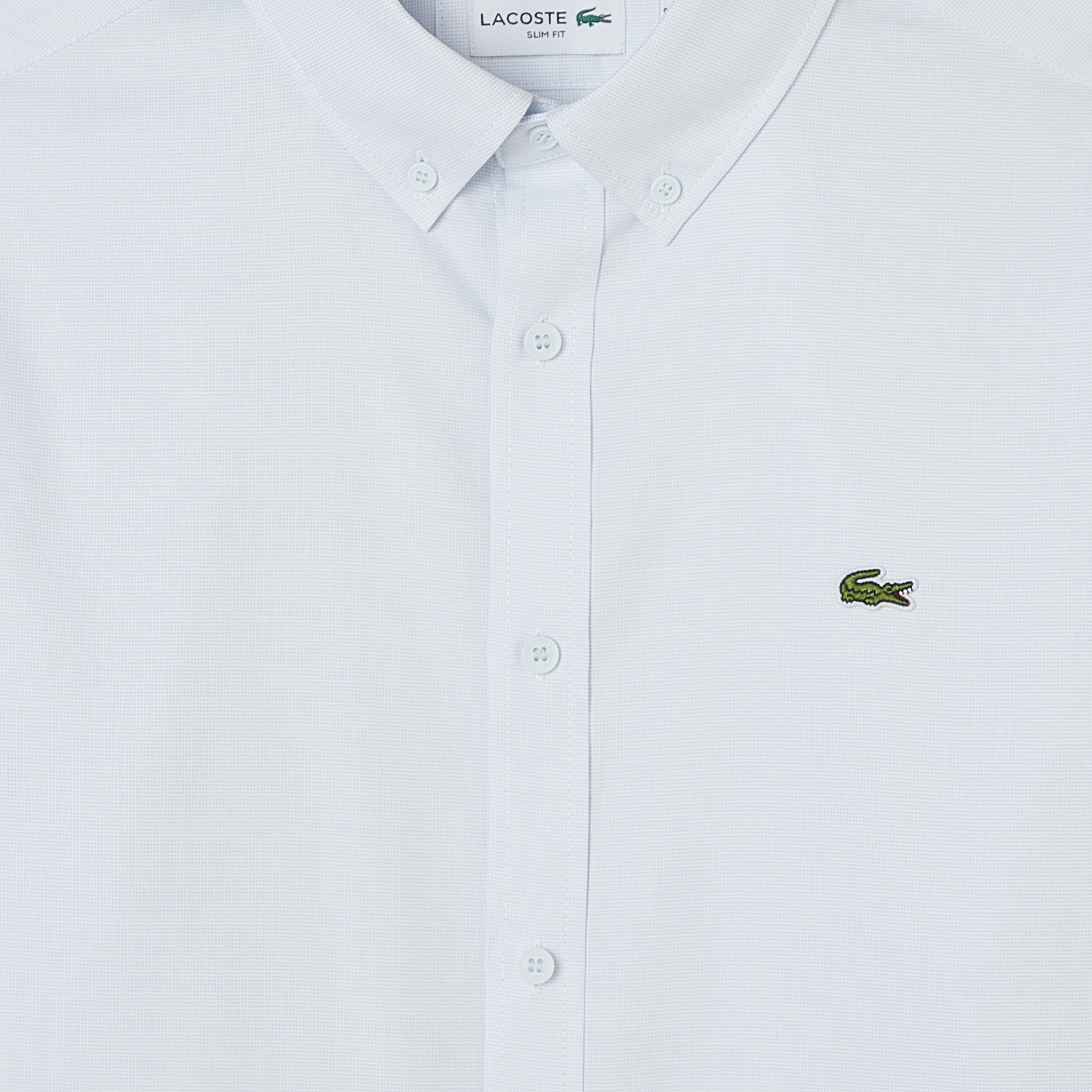 Lacoste Erkek Slim Fit Düğmeli Yaka Açık Mavi Gömlek görsel 4
