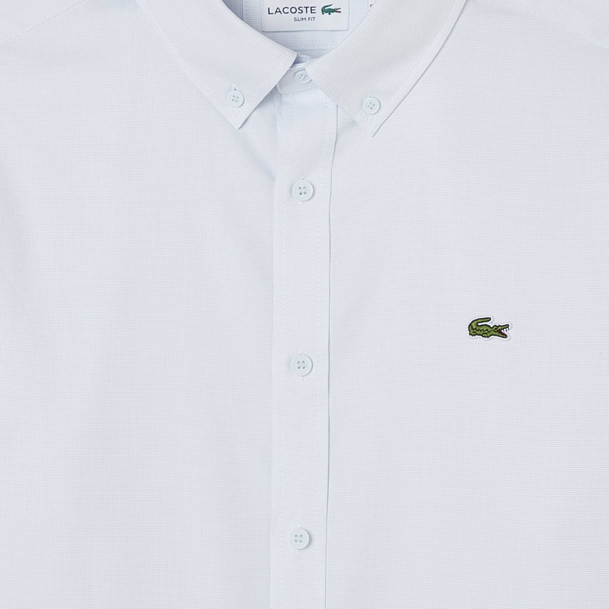 Erkek Slim Fit Düğmeli Yaka Açık Mavi Gömlek