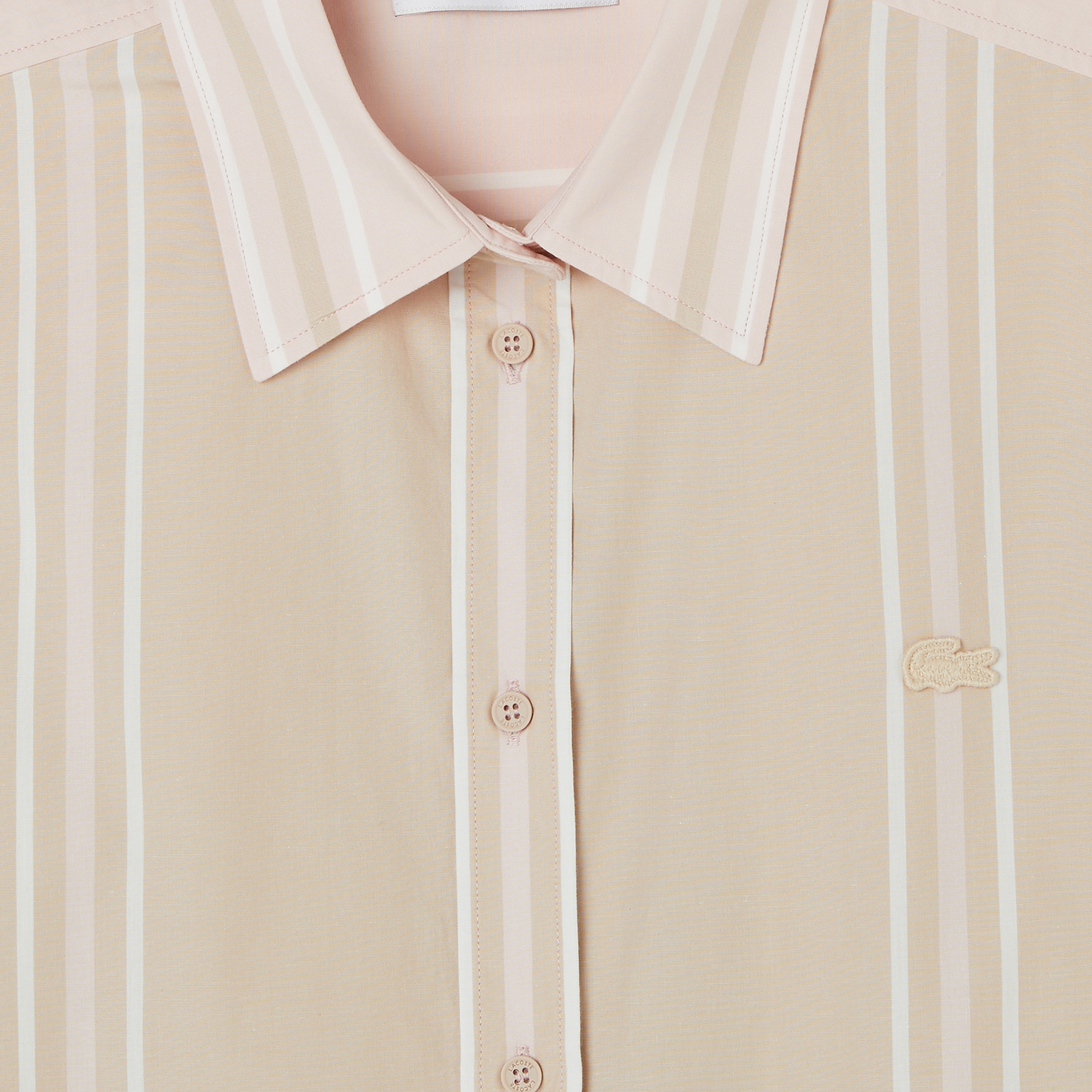 Kadın Regular Fit Renk Bloklu Bej Gömlek