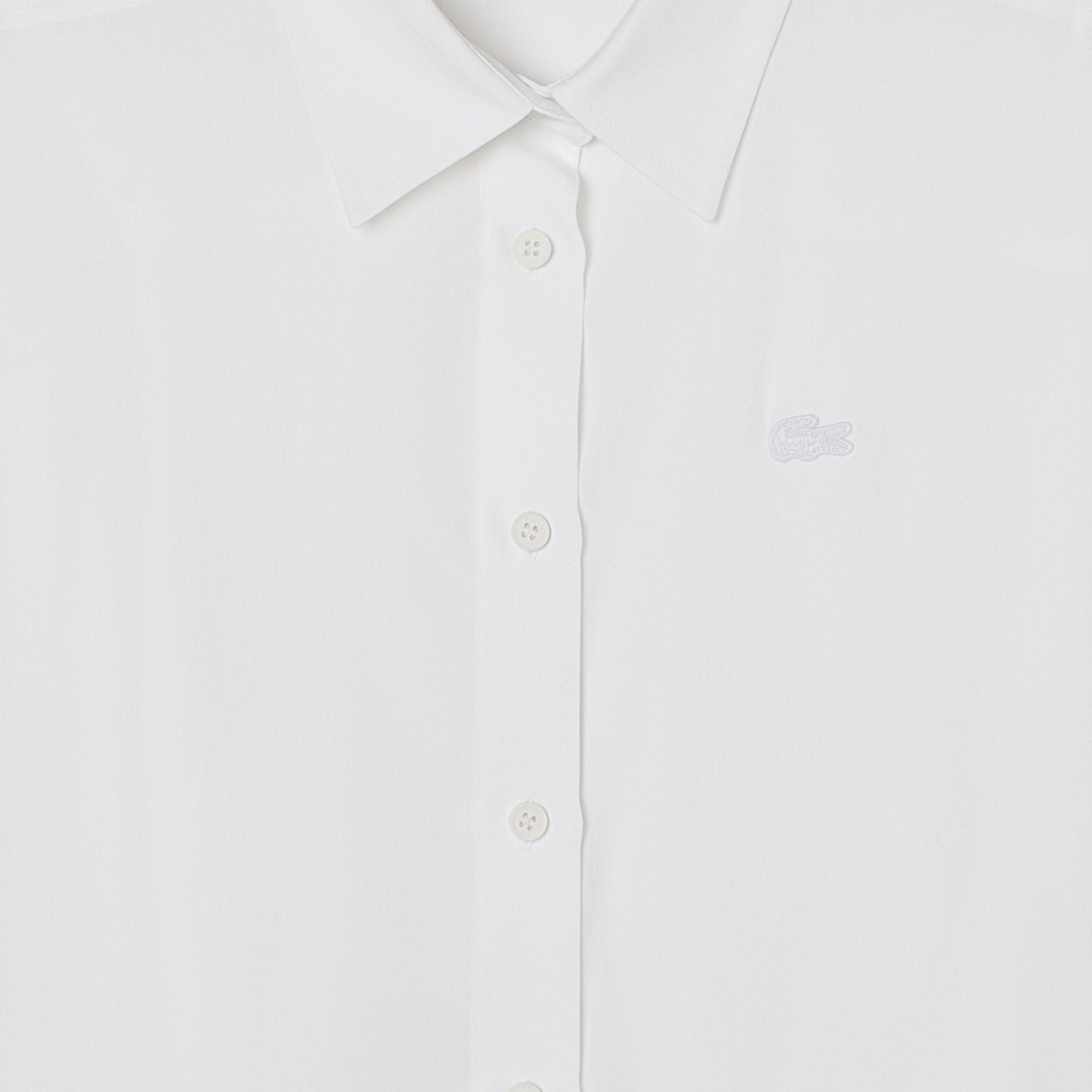 Lacoste Kadın Slim Fit Beyaz Gömlek görsel 4