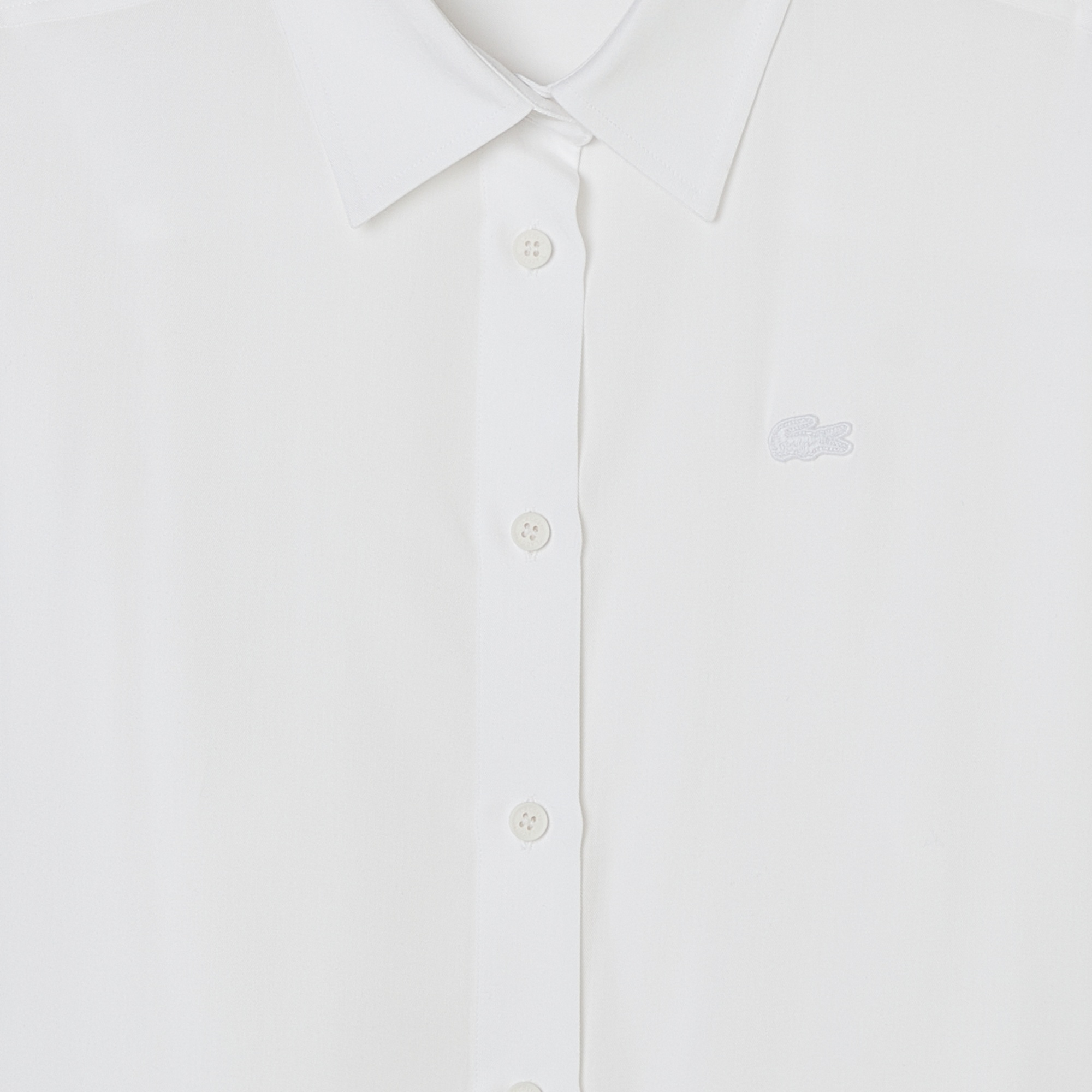 Kadın Slim Fit Düğmeli Yaka Beyaz Gömlek