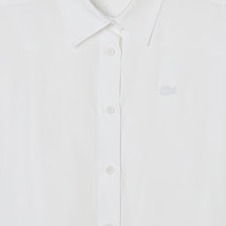 Kadın Slim Fit Düğmeli Yaka Beyaz Gömlek Beyaz