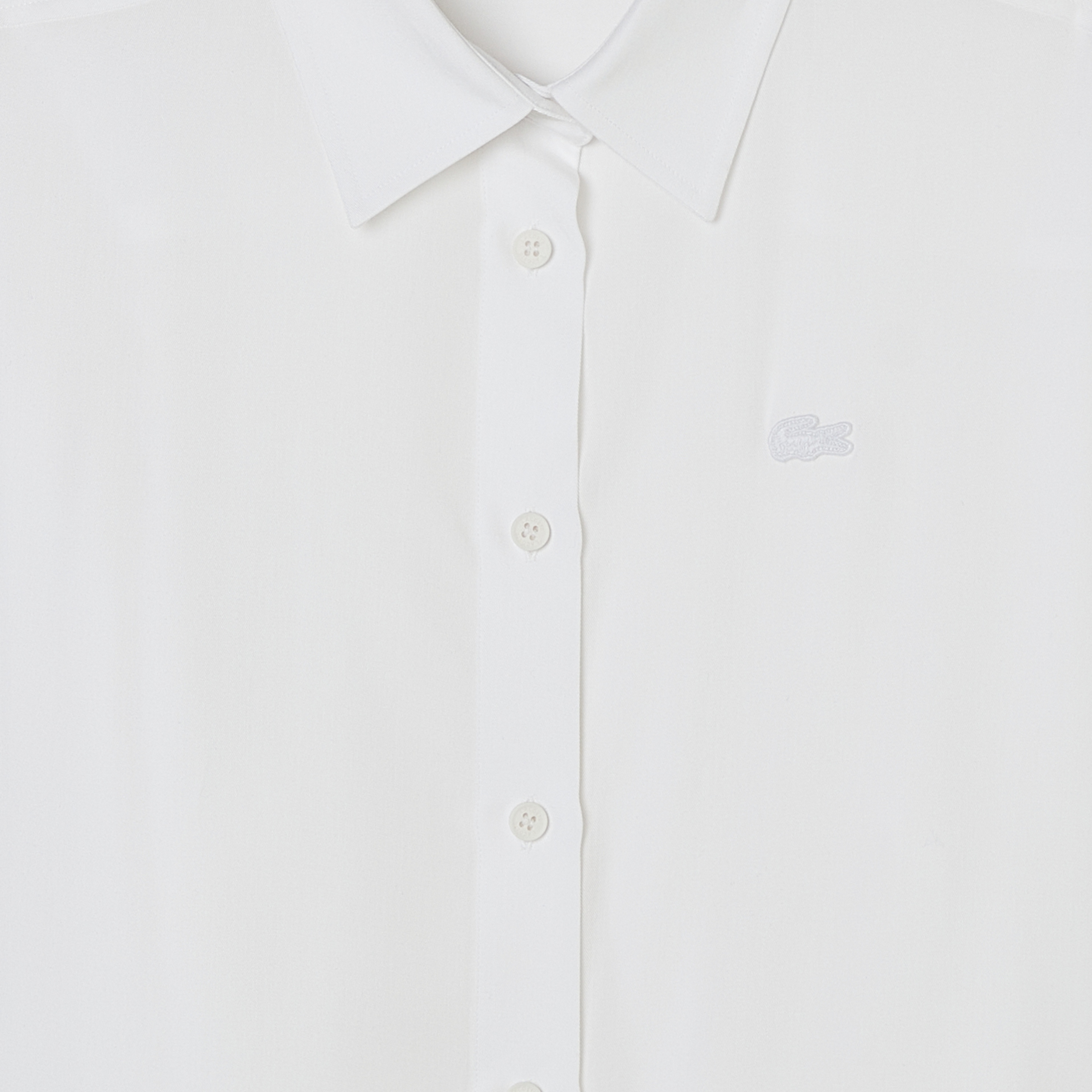 Kadın Slim Fit Düğmeli Yaka Beyaz Gömlek