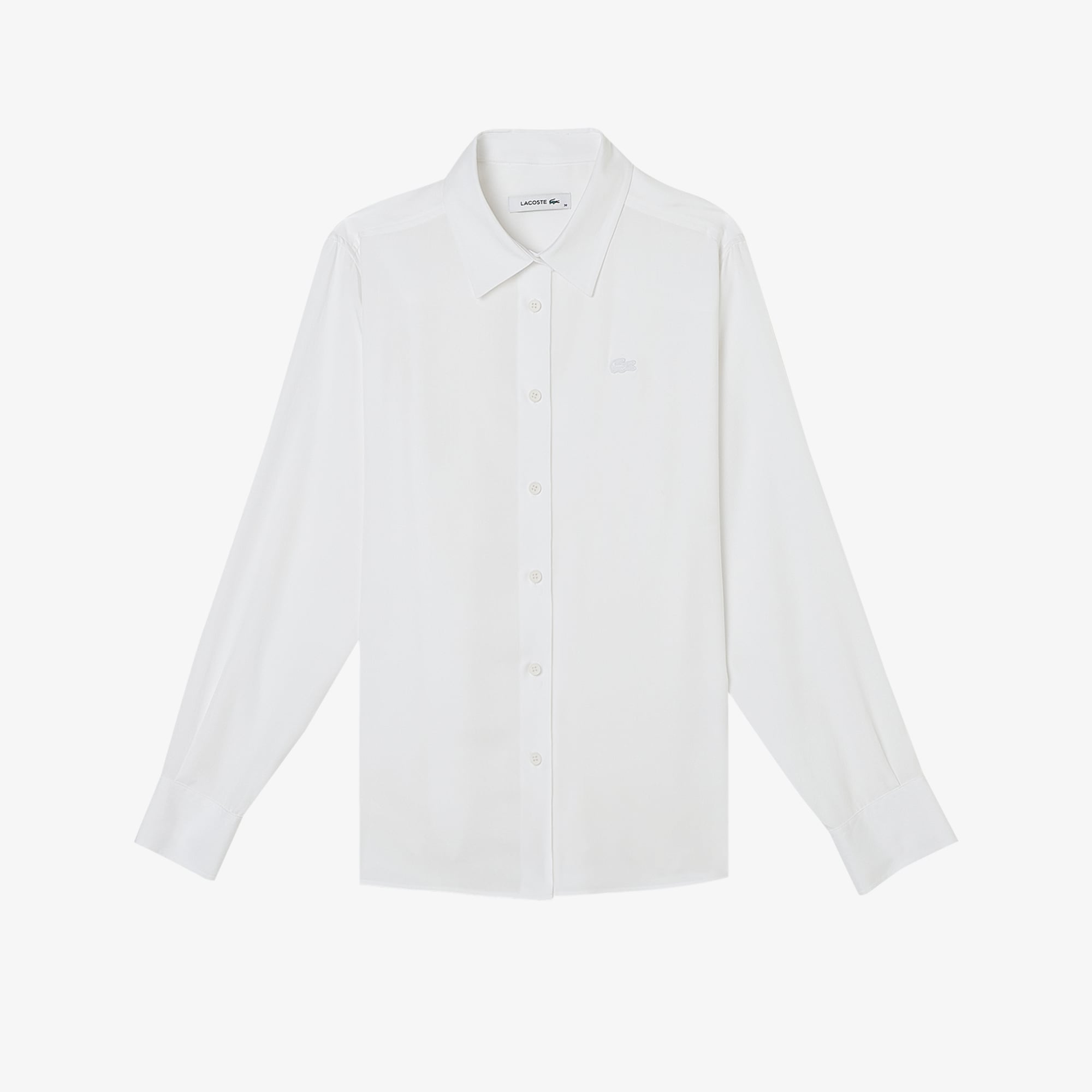 Lacoste Kadın Slim Fit Beyaz Gömlek görsel 3