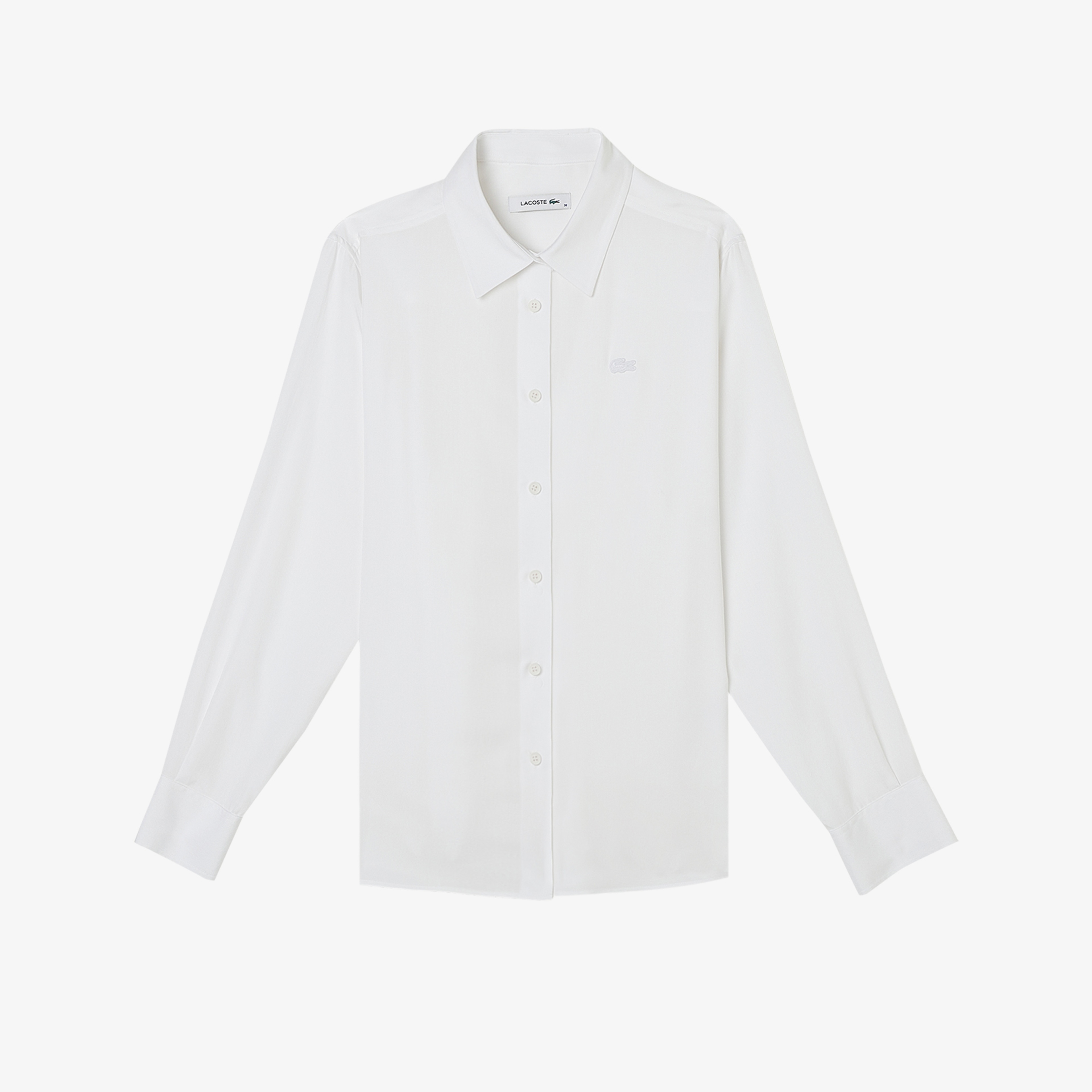 Kadın Slim Fit Düğmeli Yaka Beyaz Gömlek