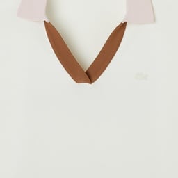 Kadın Regular Fit Kısa Kollu Polo Yaka Krem Triko Krem