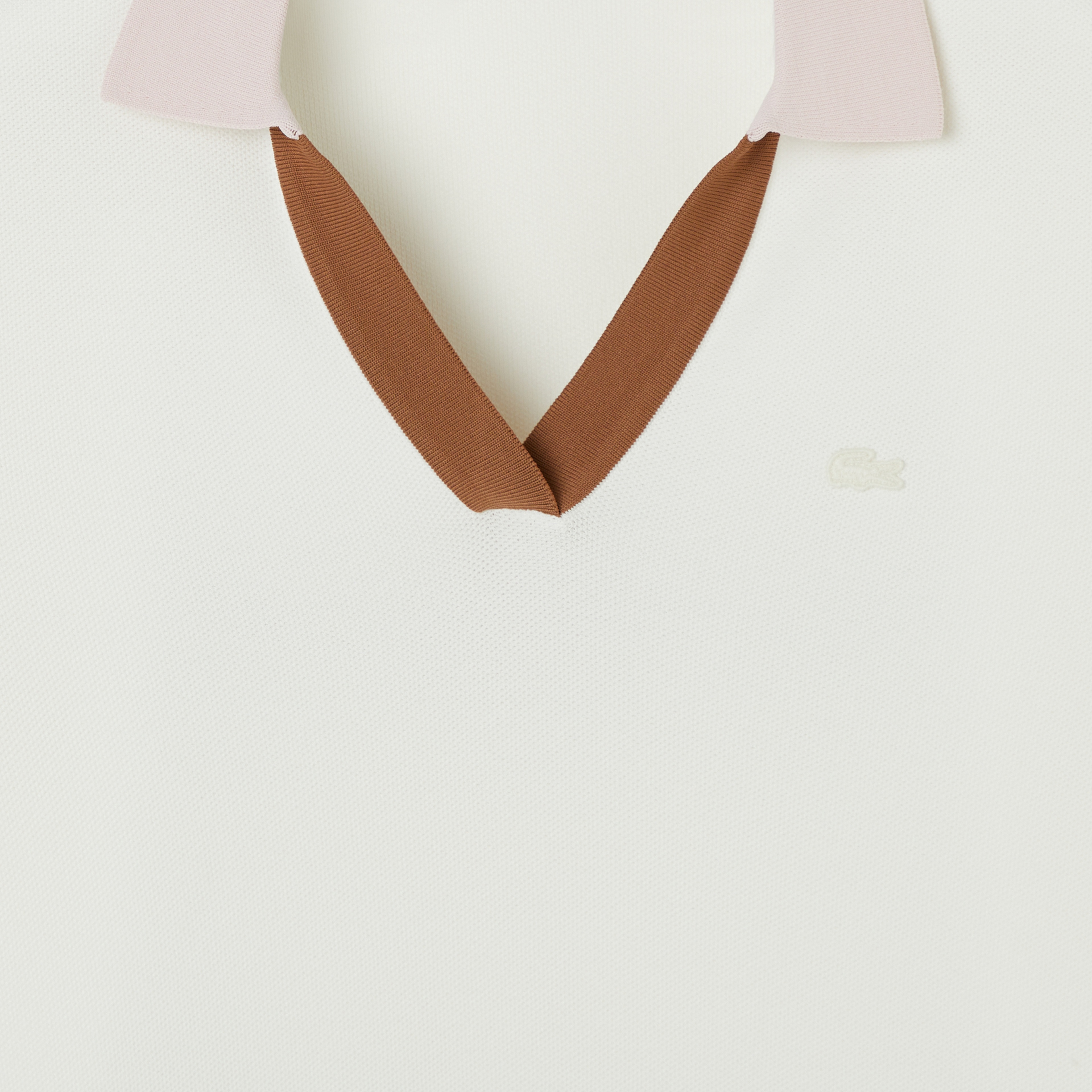 Kadın Regular Fit Kısa Kollu Polo Yaka Krem Triko