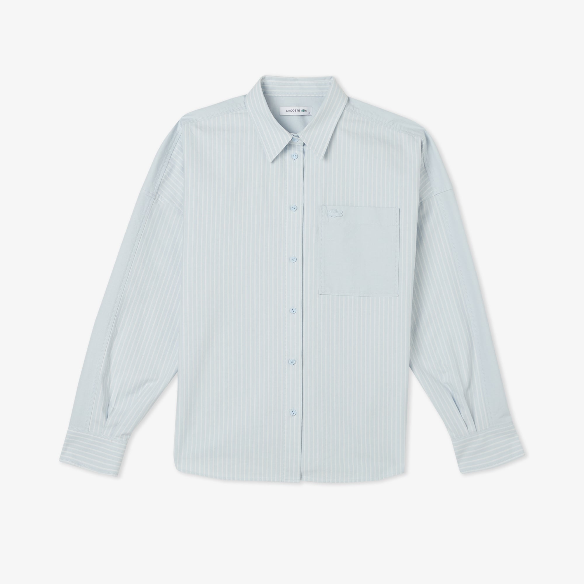 Lacoste Kadın Relaxed Fit Mavi Gömlek görsel 3