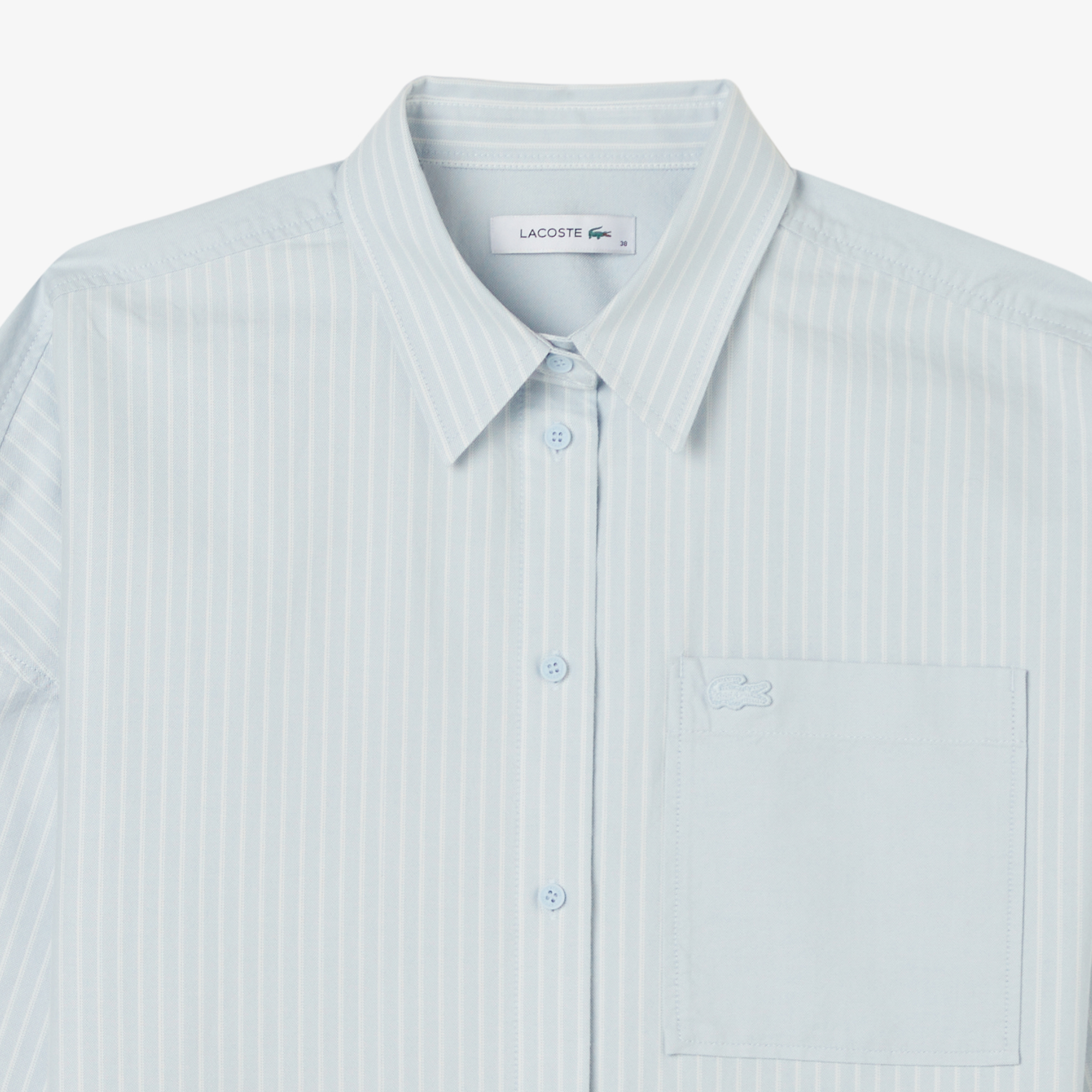 Lacoste Kadın Relaxed Fit Mavi Gömlek görsel 4