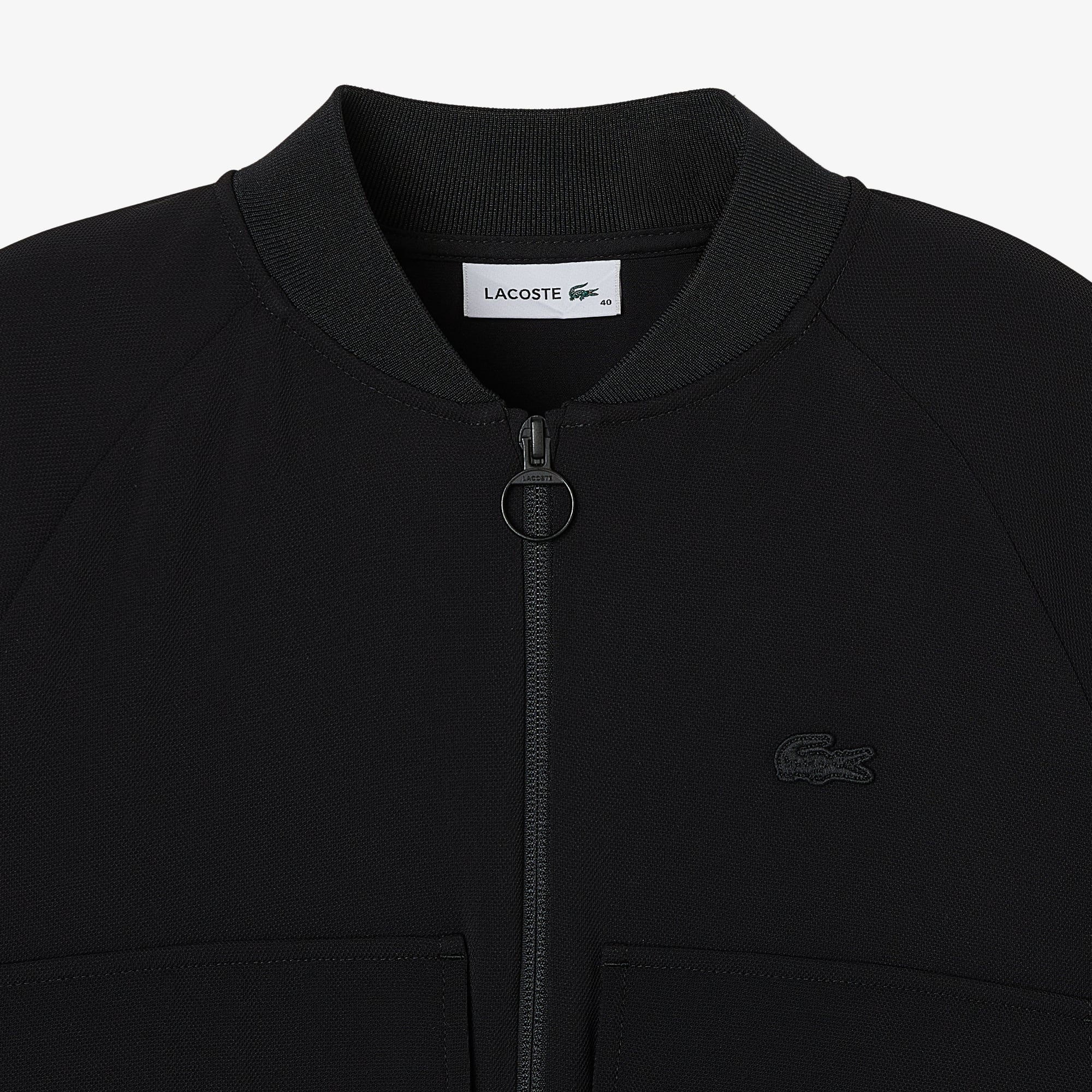 Lacoste Kadın Regular Fit Fermuarlı Siyah Ceket görsel 4