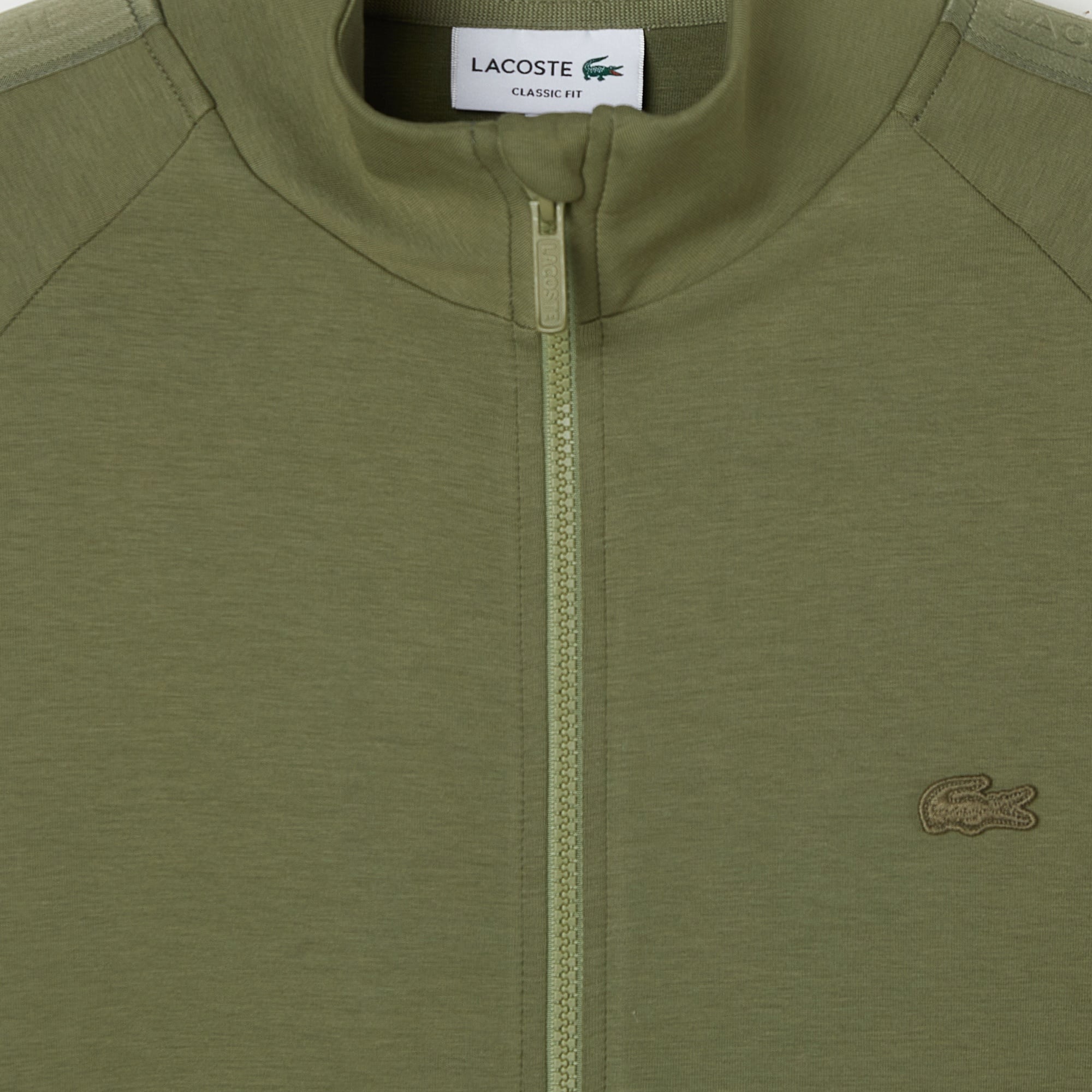 Erkek Classic Fit Dik Yaka Haki Sweatshirt