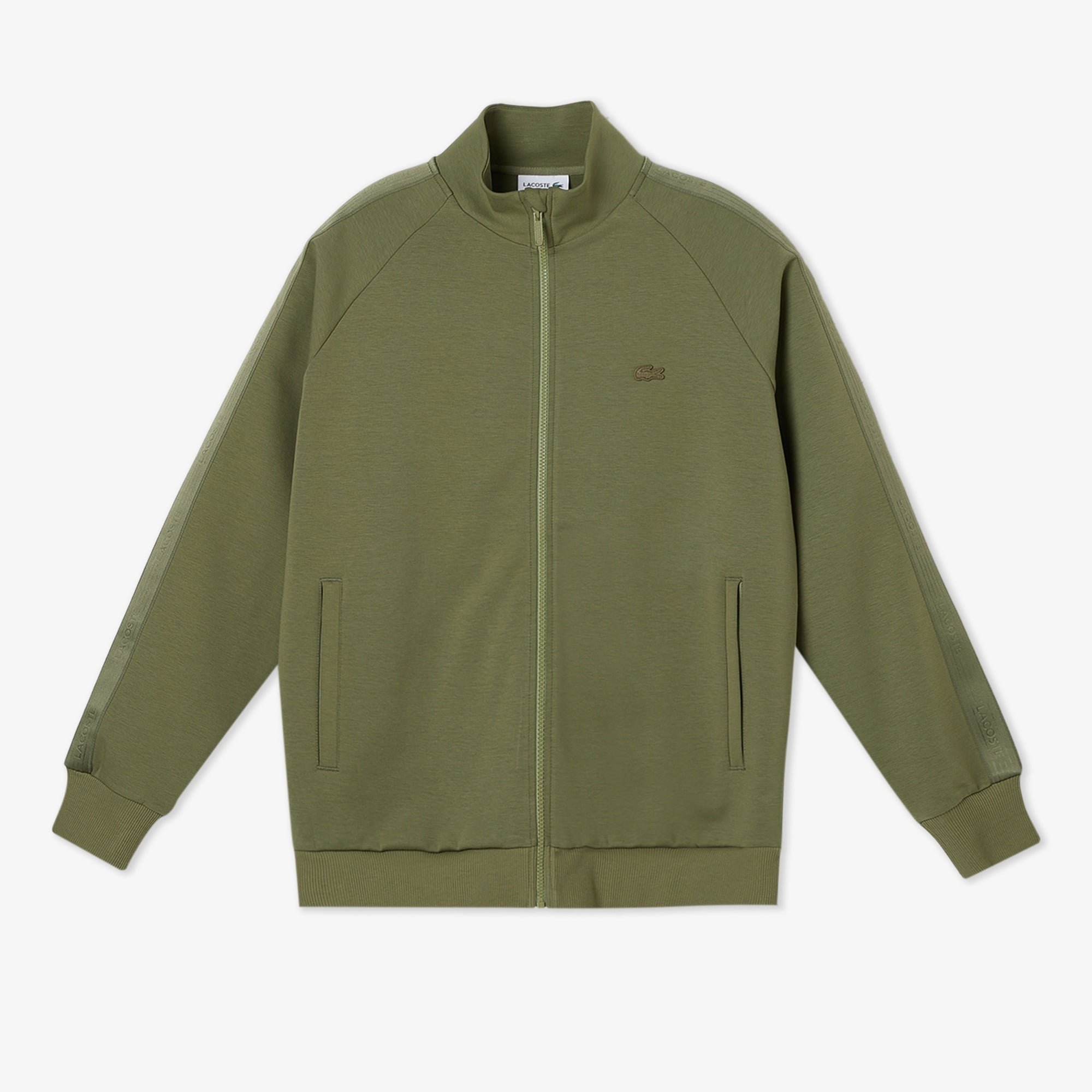 Erkek Classic Fit Dik Yaka Haki Sweatshirt