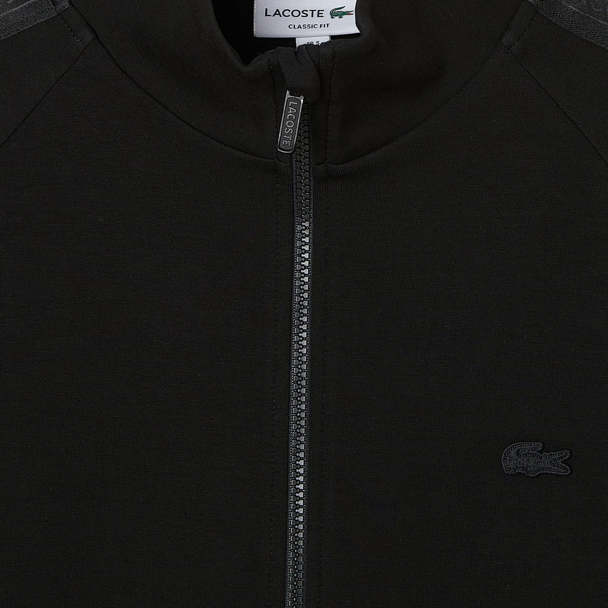 Lacoste Erkek Classic Fit Dik Yaka Siyah Sweatshirt görsel 4