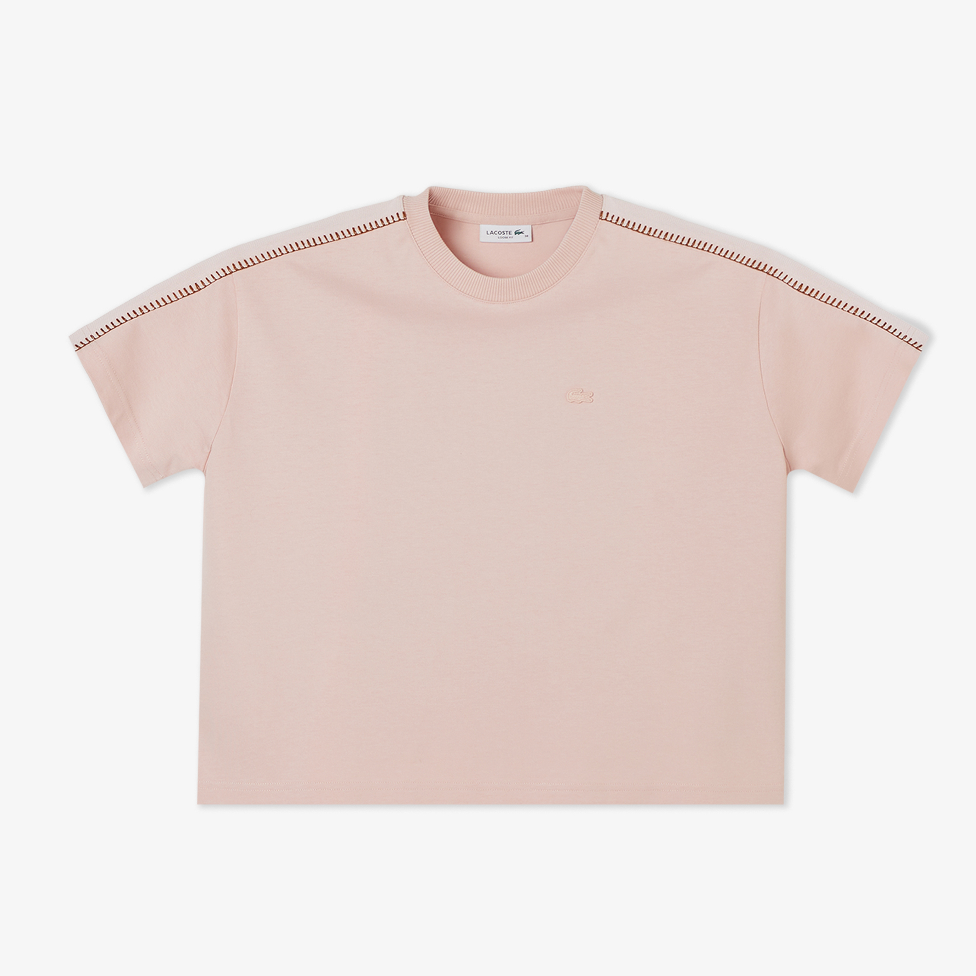 Lacoste Kadın Loose Fit Bisiklet Yaka Açık Pembe T-Shirt görsel 3