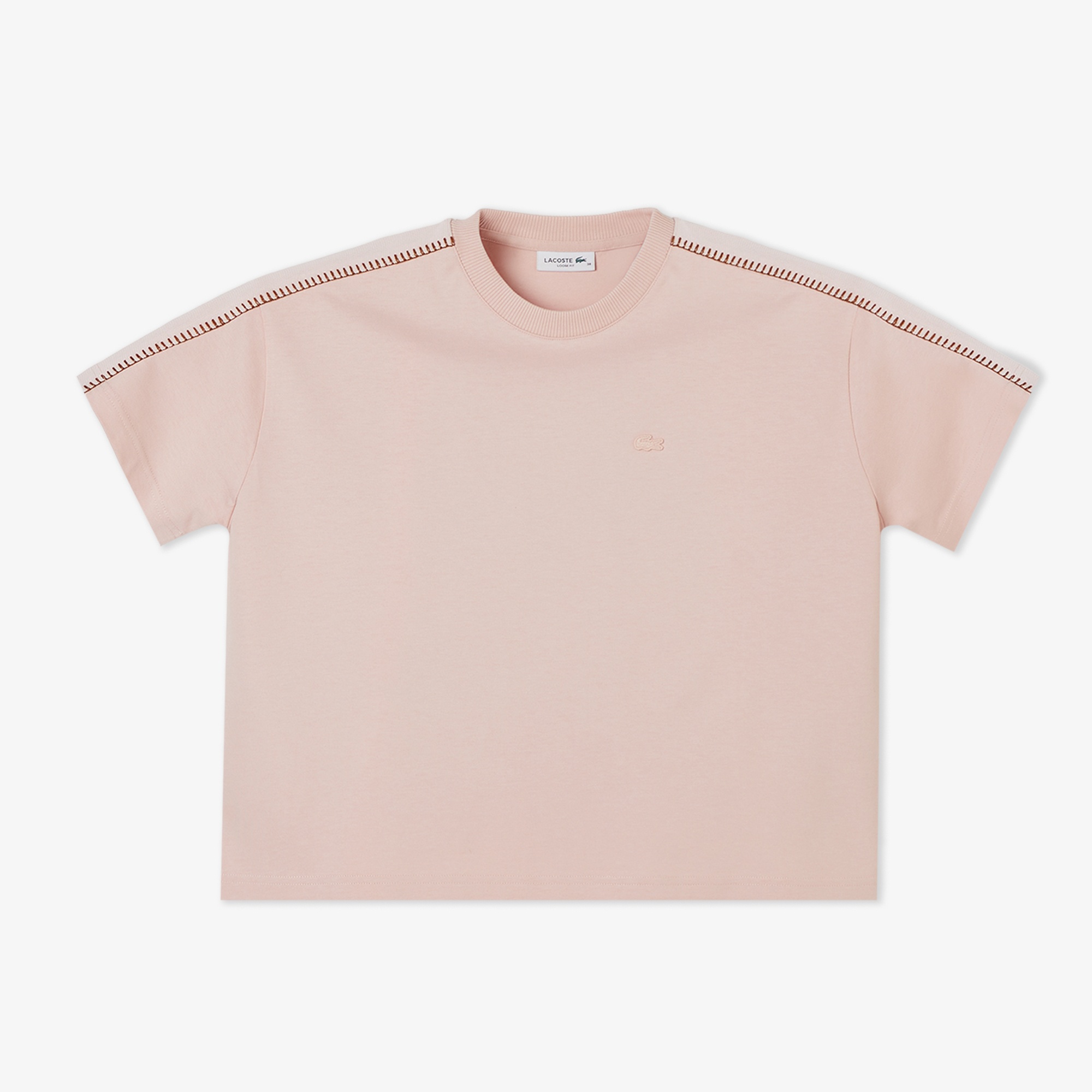 Kadın Loose Fit Bisiklet Yaka Açık Pembe T-Shirt
