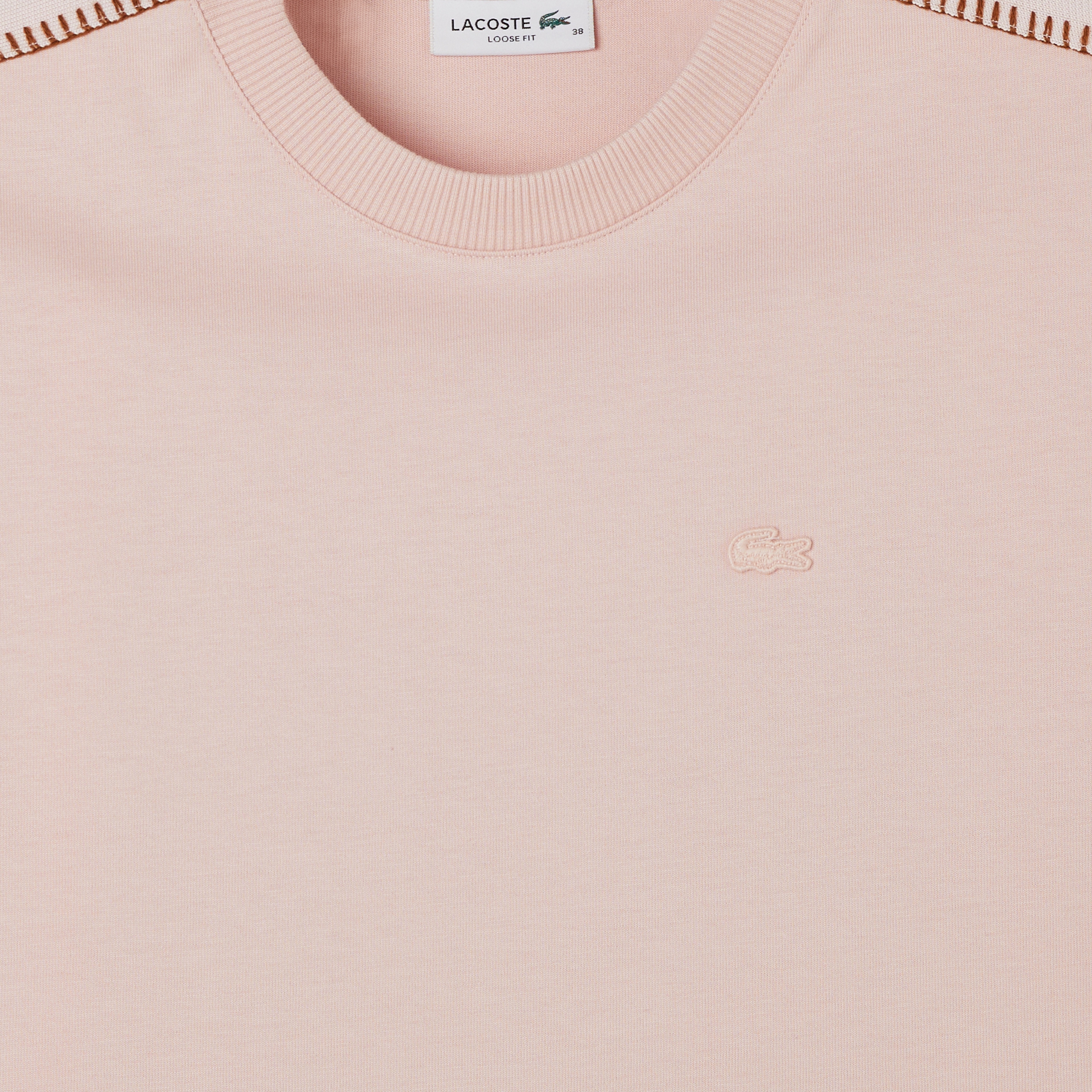 Kadın Loose Fit Bisiklet Yaka Açık Pembe T-Shirt