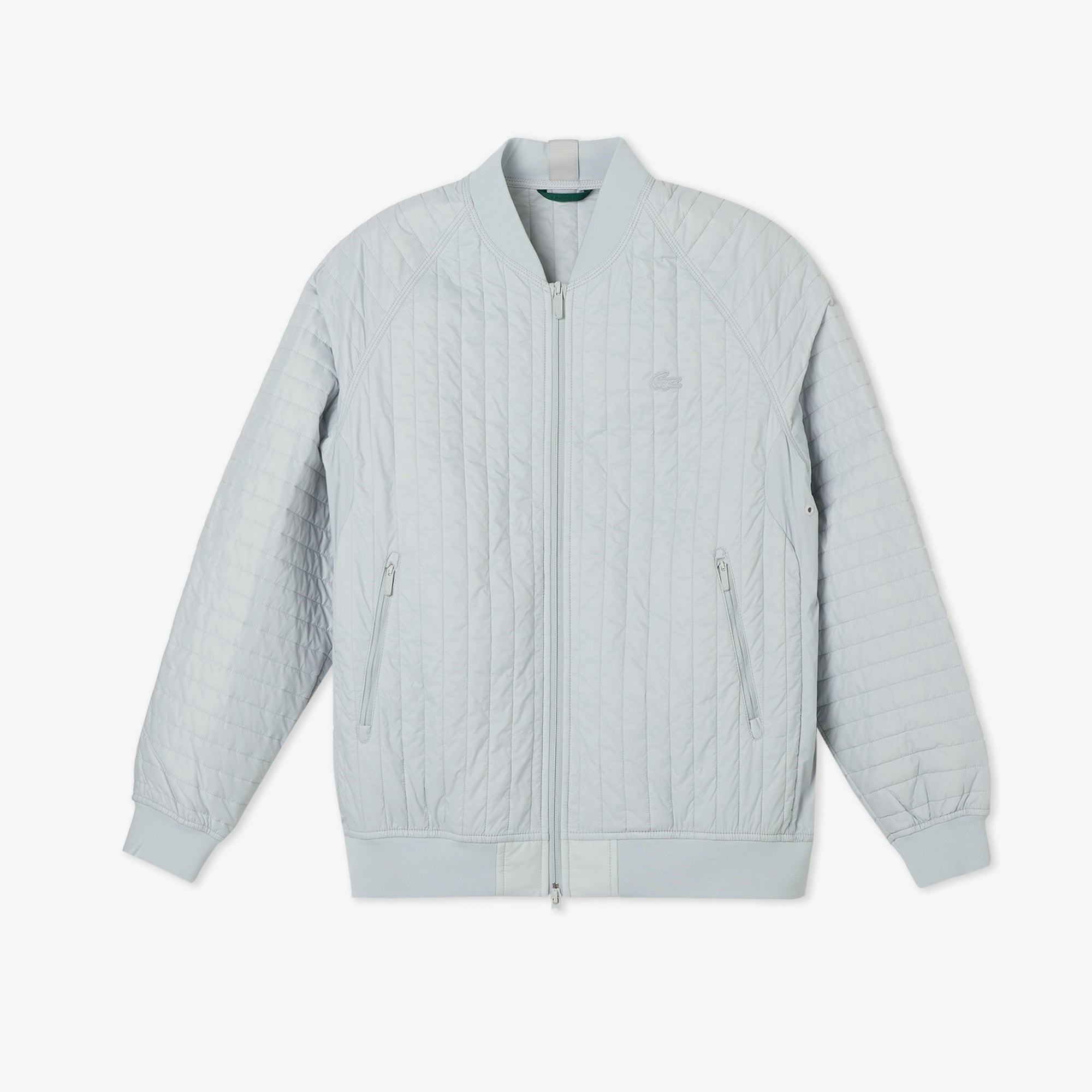 Erkek Relaxed Fit Fermuarlı Gri Bomber Ceket