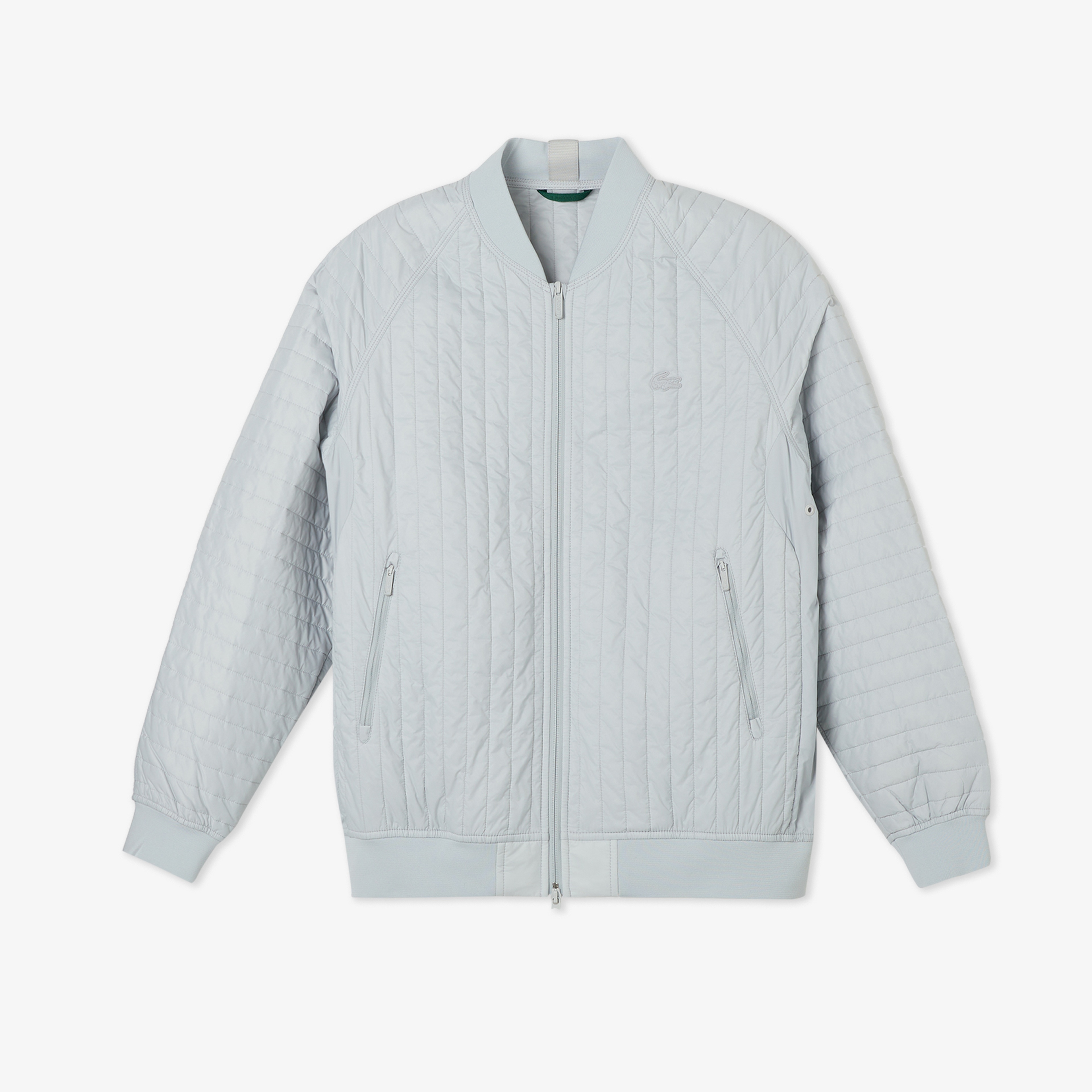 Erkek Relaxed Fit Fermuarlı Gri Bomber Ceket