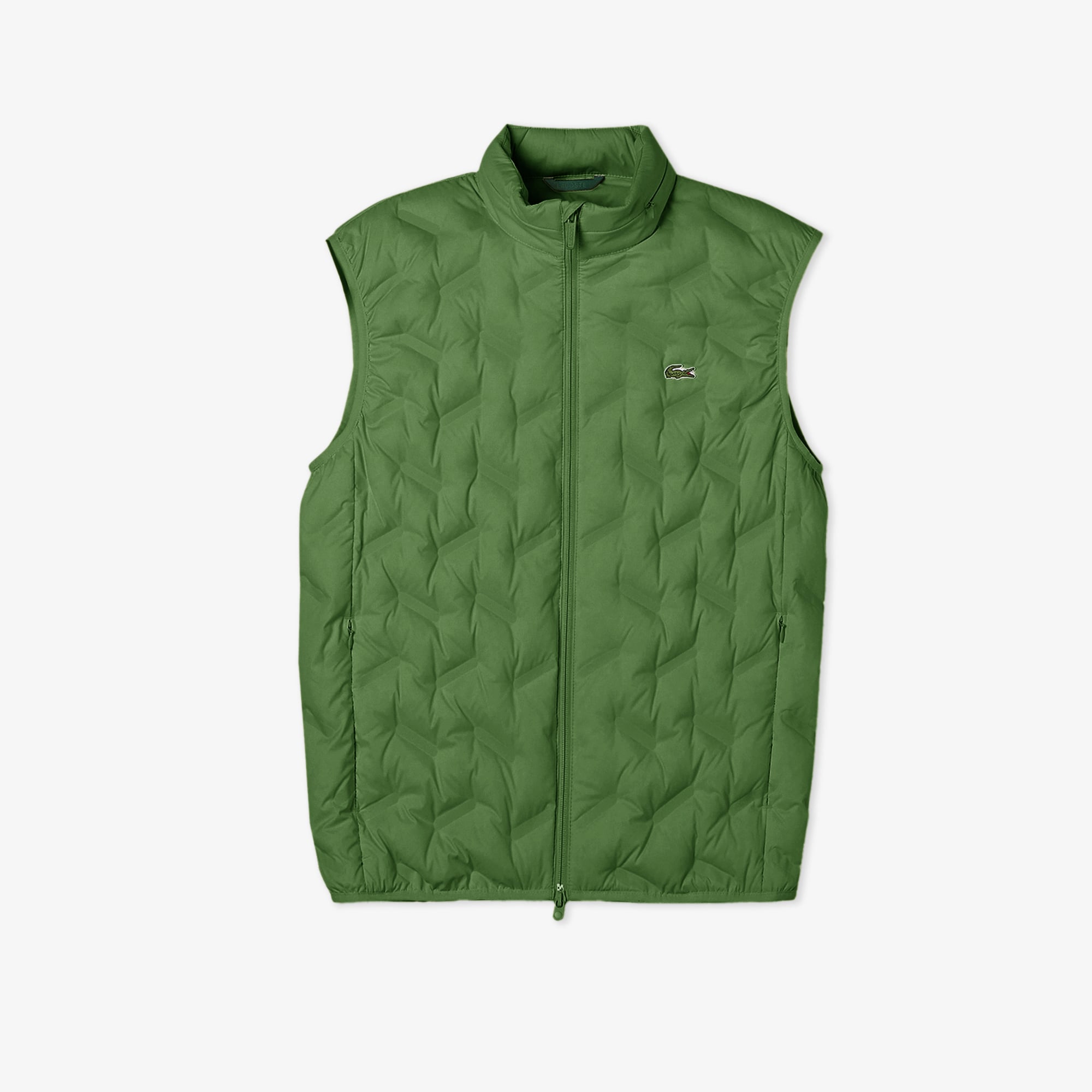 Lacoste Erkek Regular Fit Dik Yaka Kapitone Yeşil Yelek görsel 3