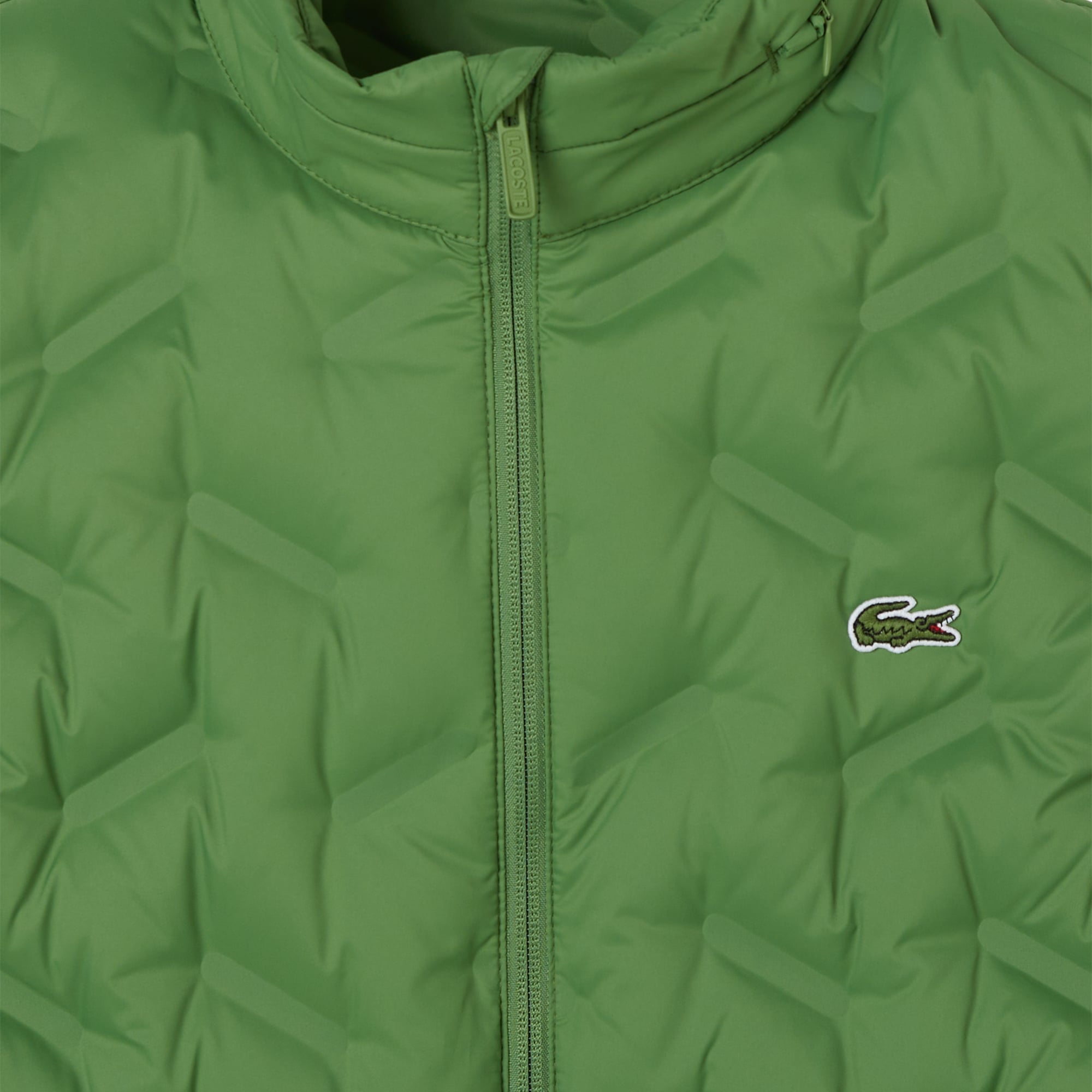 Lacoste Erkek Regular Fit Dik Yaka Kapitone Yeşil Yelek görsel 4