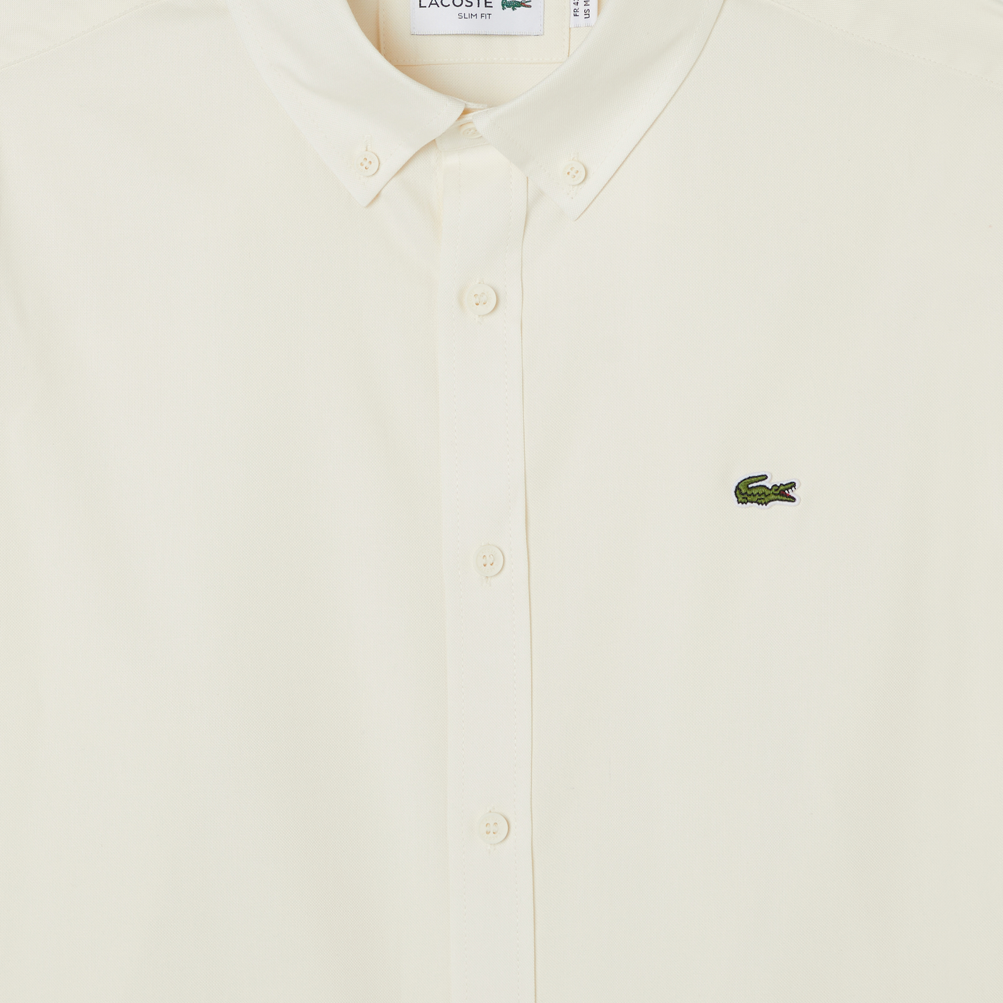 Lacoste Erkek Slim Fit Düğmeli Yaka Bej Gömlek görsel 4