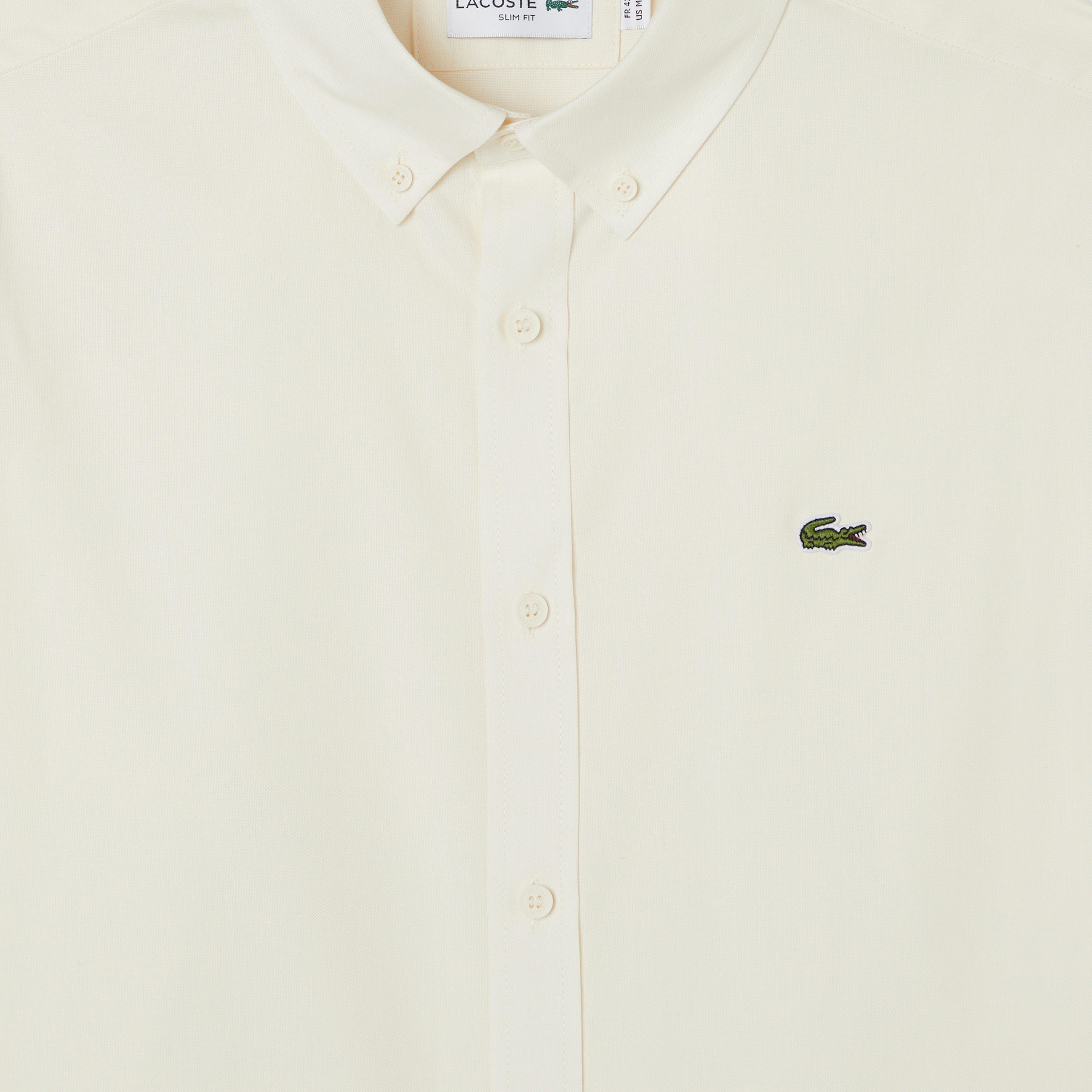 Erkek Slim Fit Düğmeli Yaka Bej Gömlek