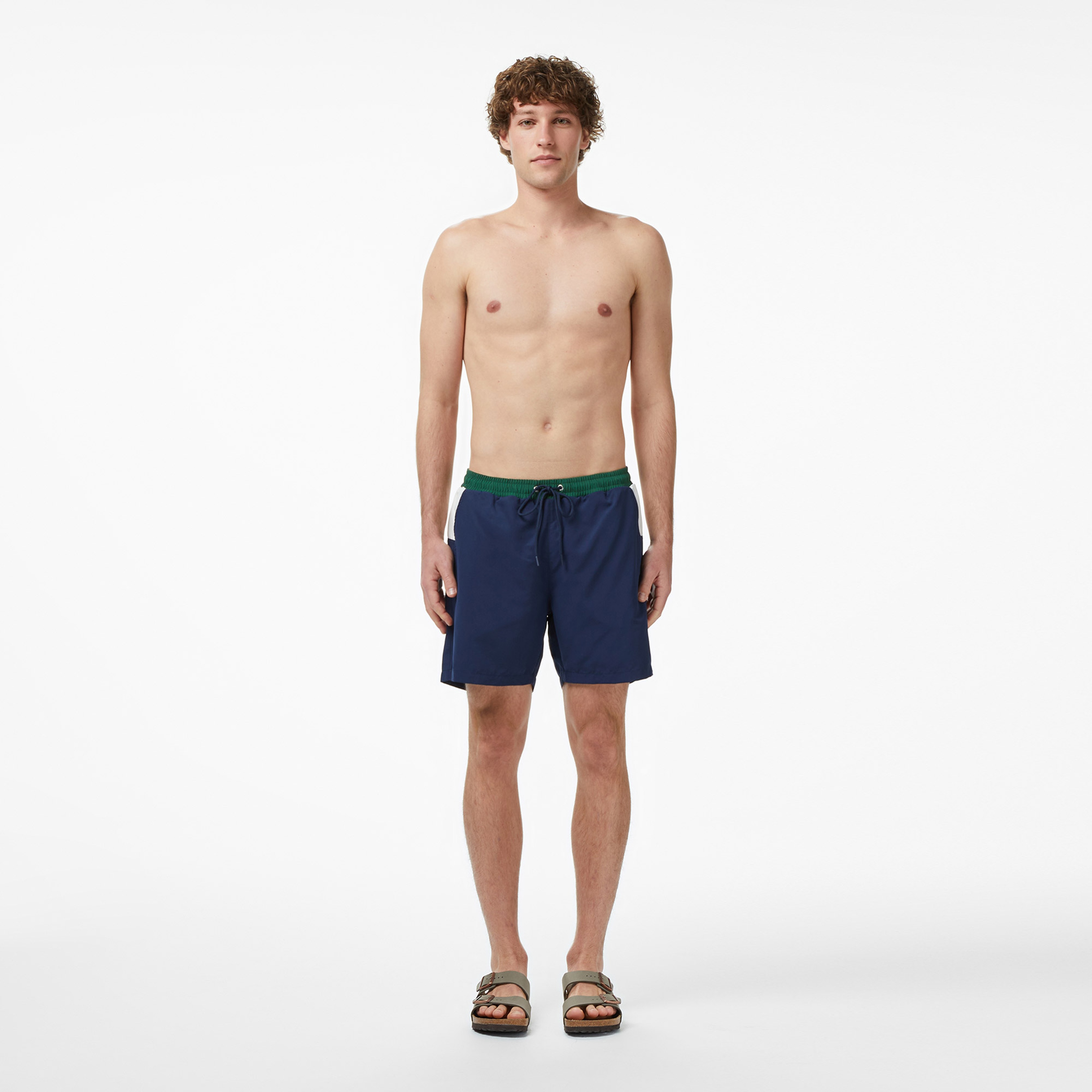 Erkek Regular Fit Renk Bloklu Lacivert Deniz Şortu