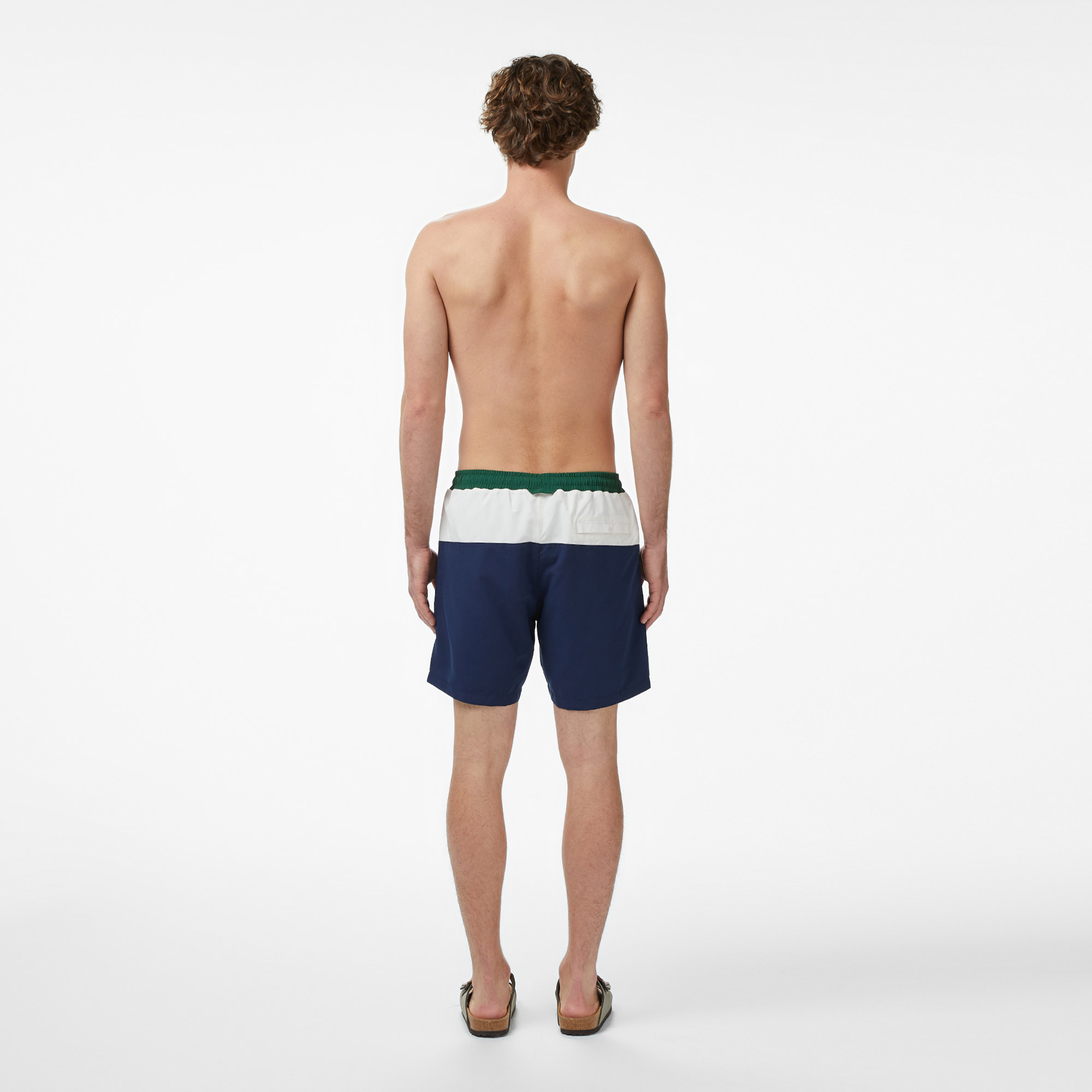 Lacoste Erkek Regular Fit Renk Bloklu Lacivert Deniz Şortu görsel 3