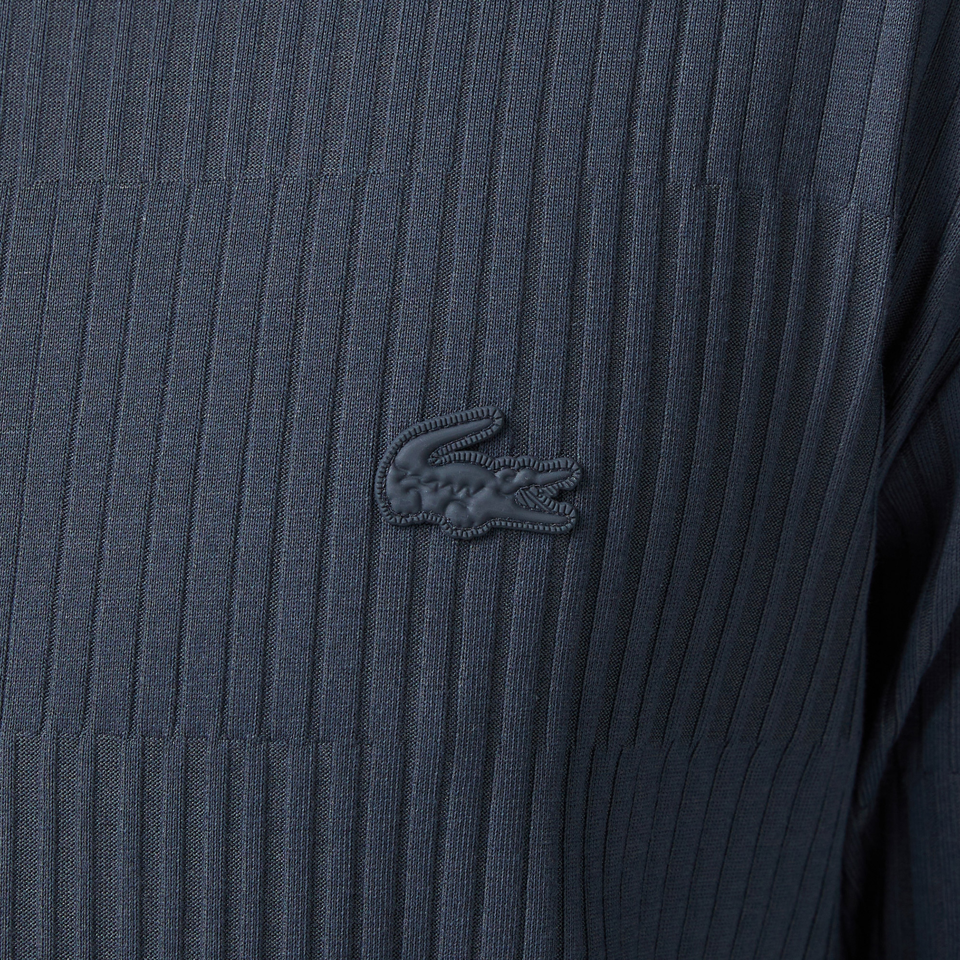 Erkek Regular Fit Bisiklet Yaka Çizgili Koyu Gri T-Shirt