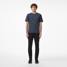 Erkek Regular Fit Bisiklet Yaka Çizgili Koyu Gri T-Shirt Gri