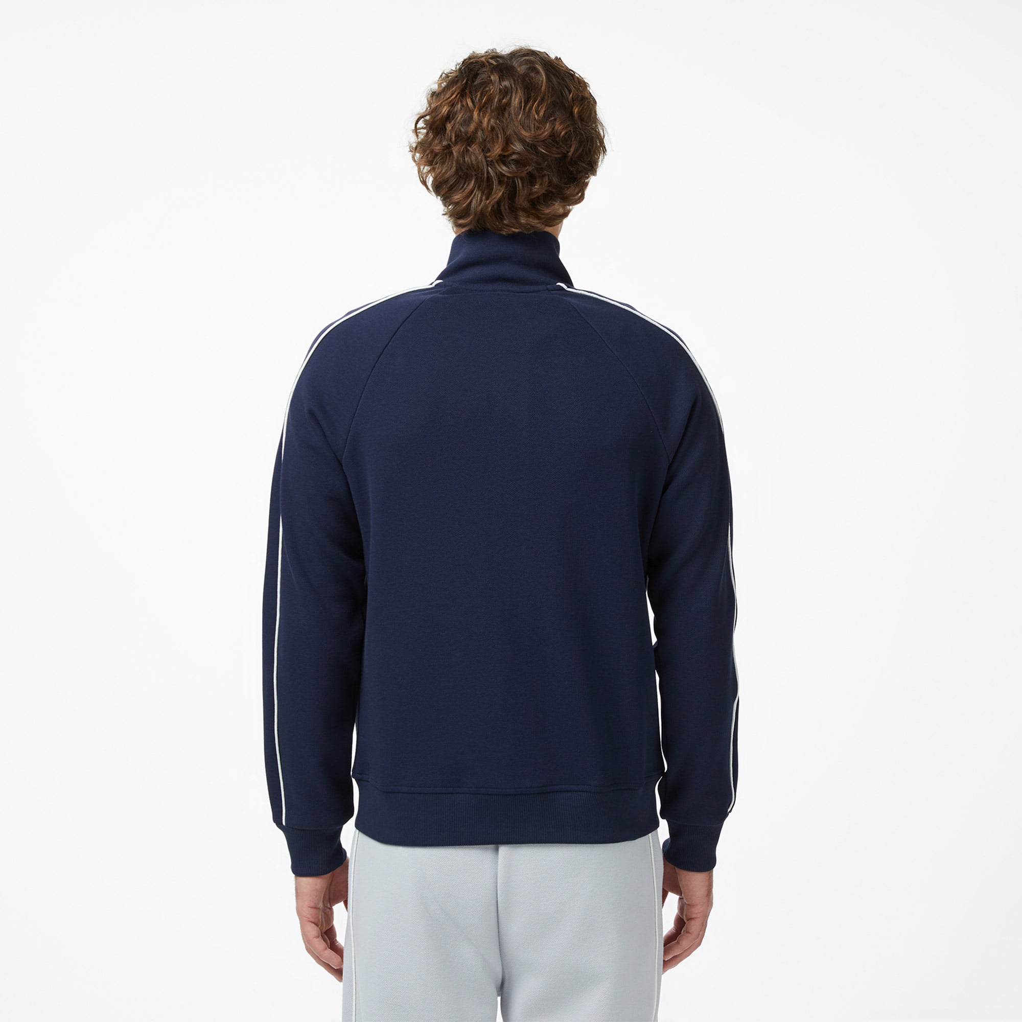 Lacoste Erkek Regular Fit Fermuarlı Lacivert Sweatshirt görsel 3