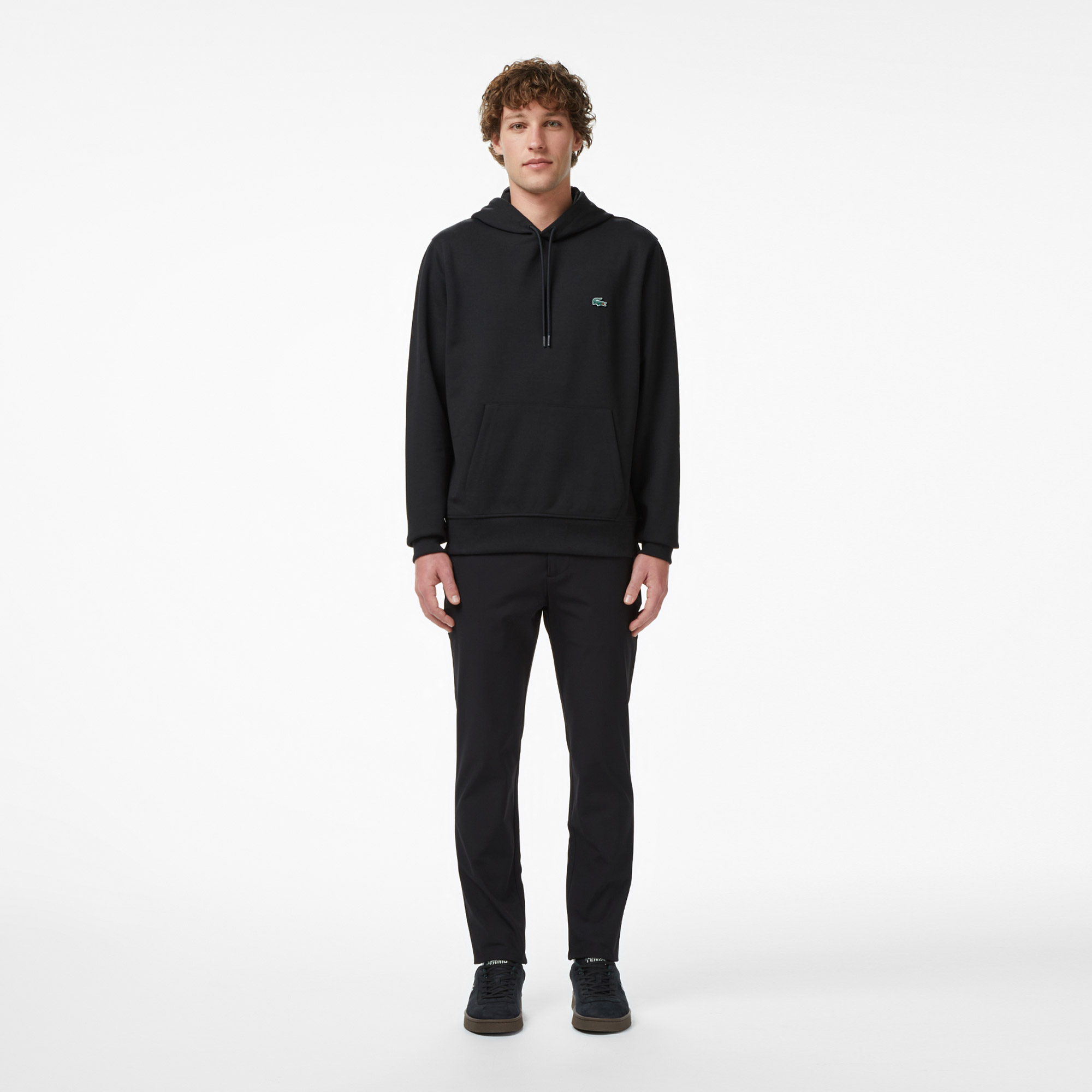 Lacoste Erkek Classic Fit Kapüşonlu Siyah Sweatshirt görsel 4