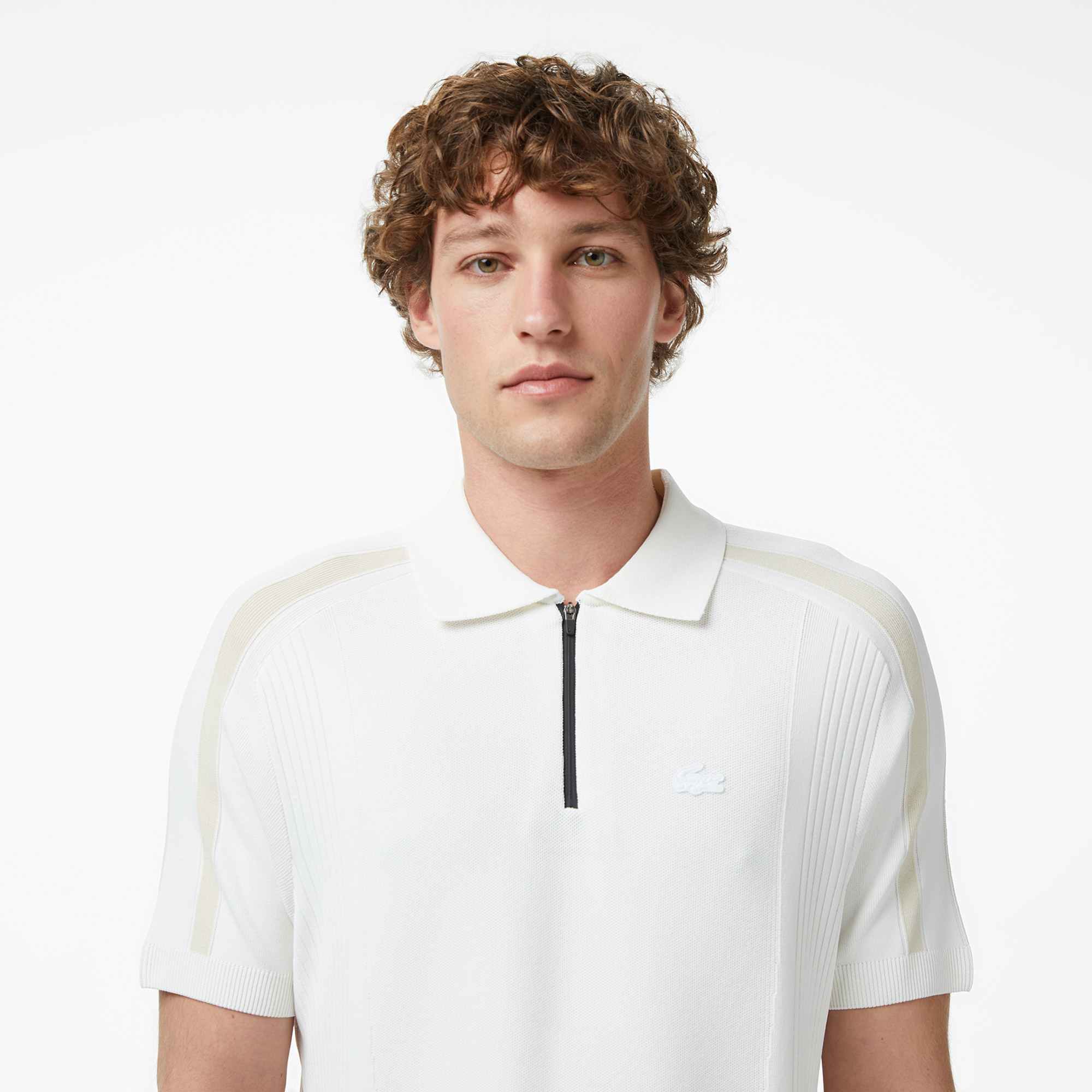 Erkek Classic Fit Kısa Kollu Polo Yaka Krem Triko AH0627.70V | Lacoste