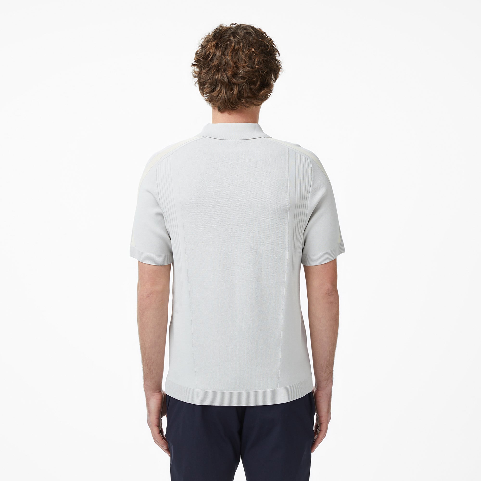Lacoste Erkek Classic Fit Kısa Kollu Polo Yaka Gri Triko görsel 5