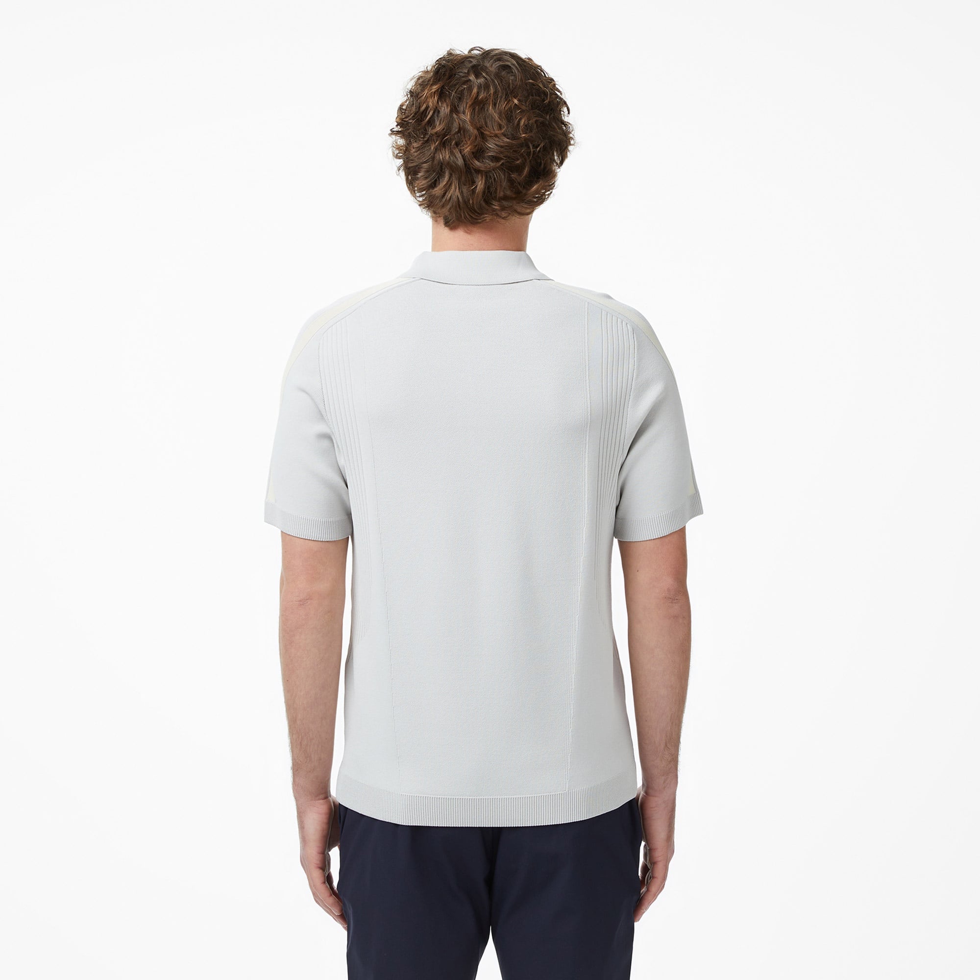 Erkek Classic Fit Kısa Kollu Polo Yaka Gri Triko