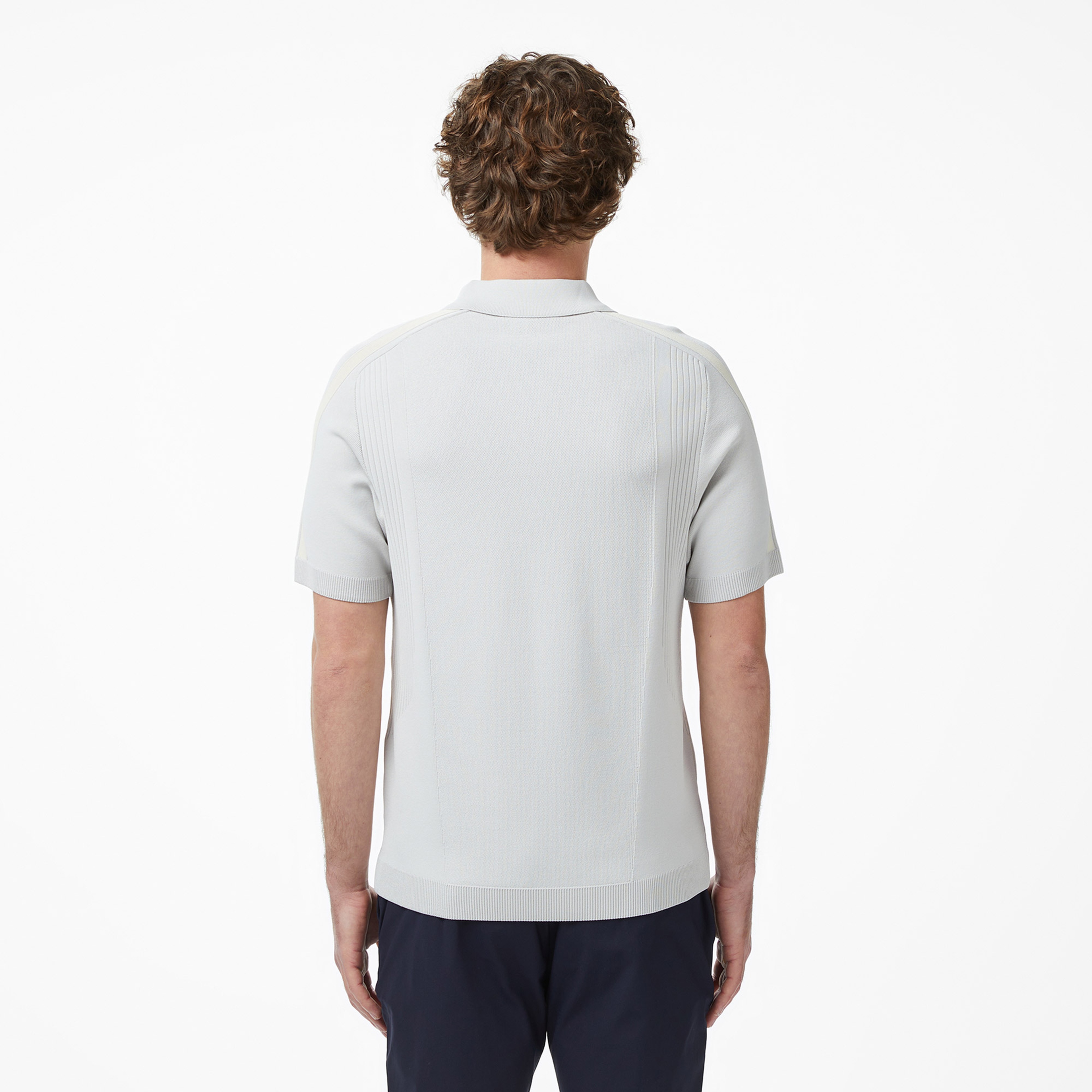 Erkek Classic Fit Kısa Kollu Polo Yaka Gri Triko