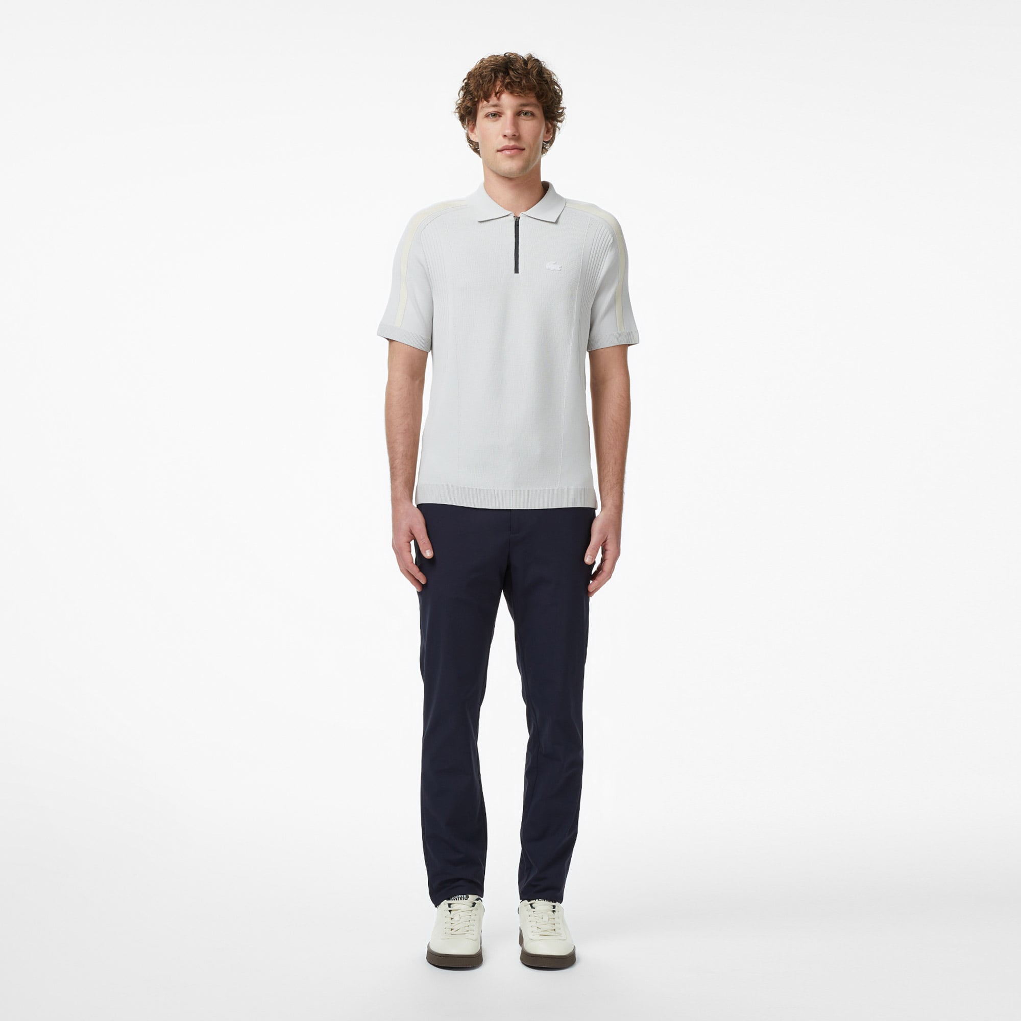 Lacoste Erkek Classic Fit Kısa Kollu Polo Yaka Gri Triko görsel 6