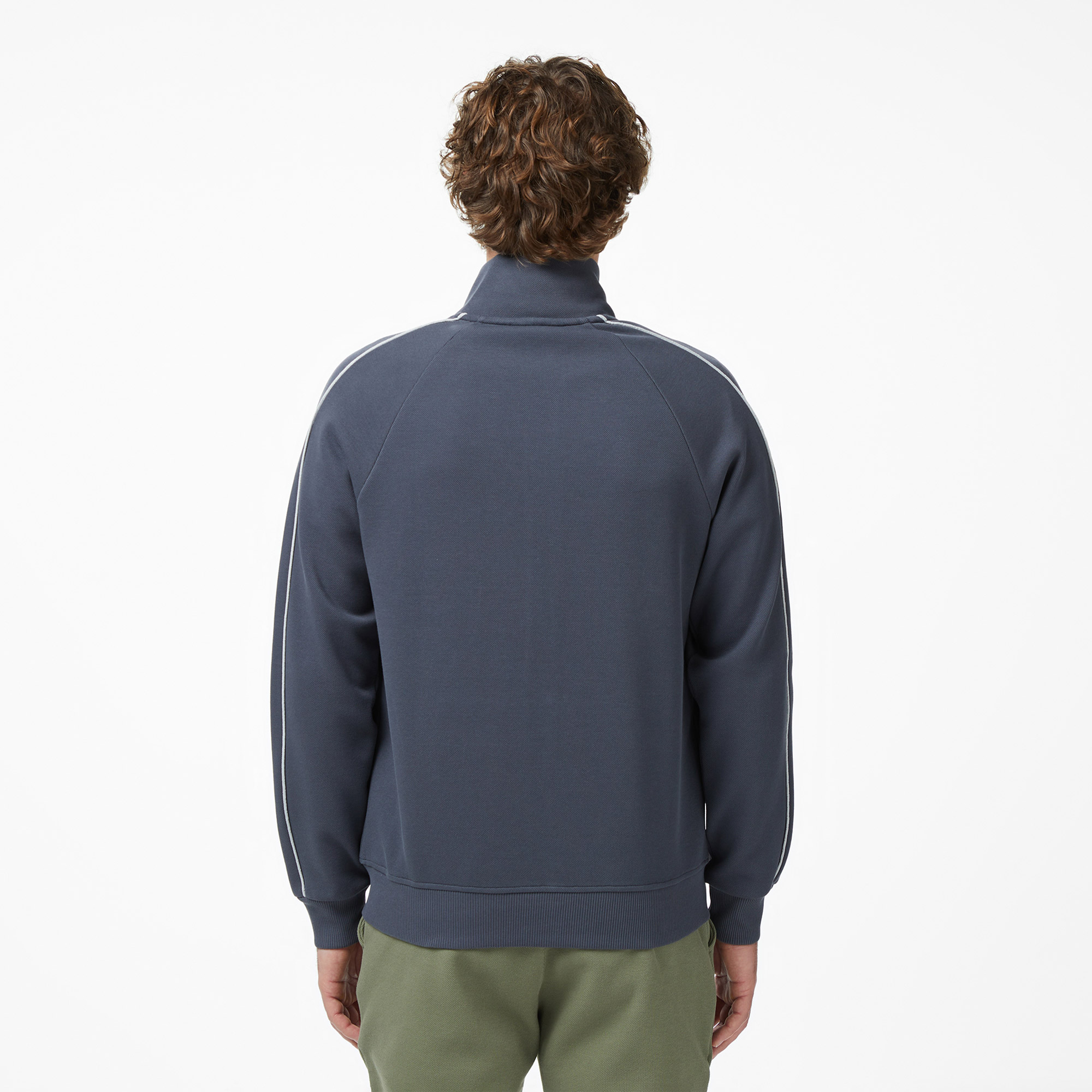 Lacoste Erkek Regular Fit Fermuarlı Koyu Gri Sweatshirt görsel 3