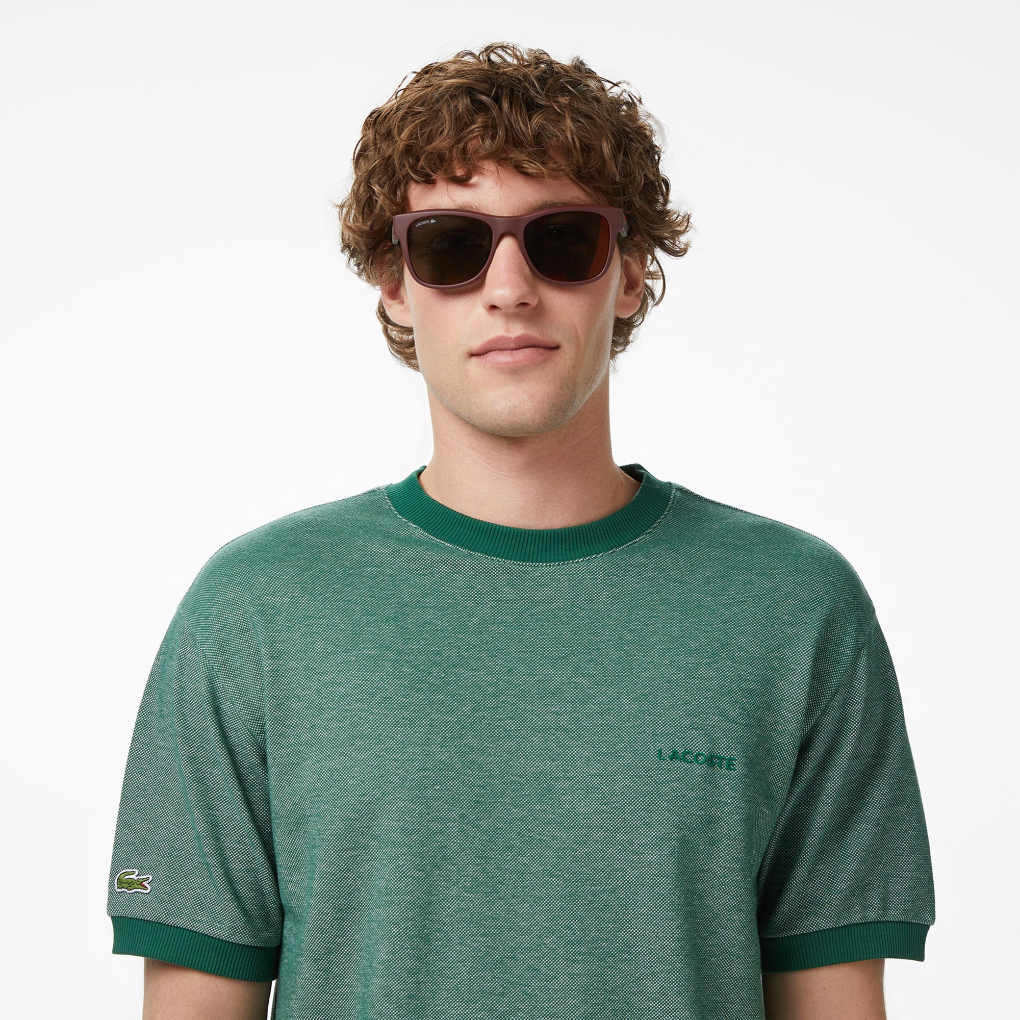 Lacoste Erkek Relaxed Fit Bisiklet Yaka Koyu Yeşil T-Shirt görsel 2