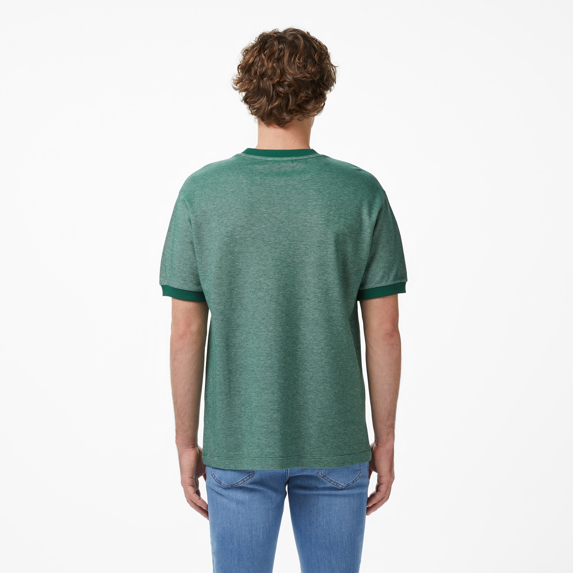 Lacoste Erkek Relaxed Fit Bisiklet Yaka Koyu Yeşil T-Shirt görsel 5