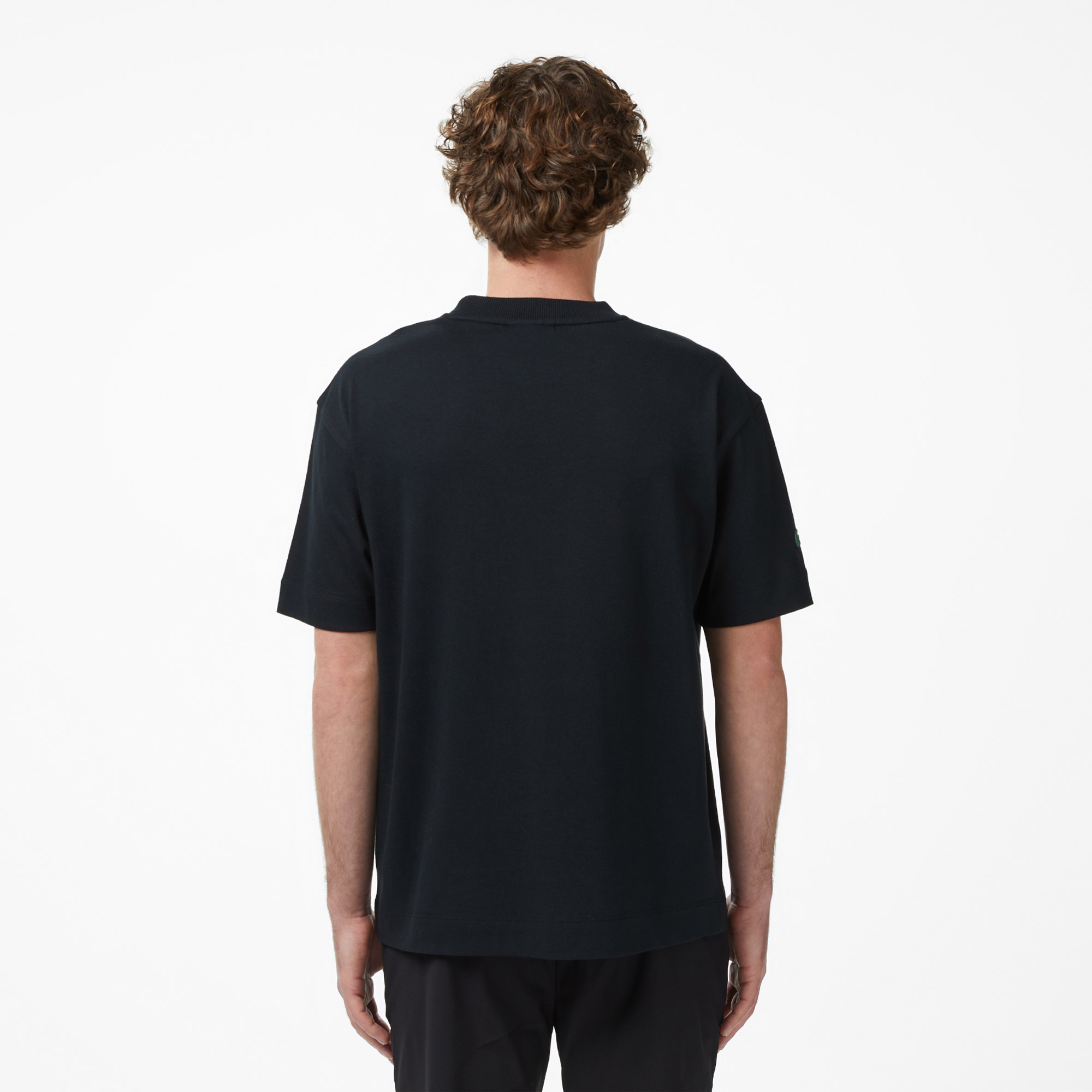 Lacoste Erkek Relaxed Fit Bisiklet Yaka Siyah T-Shirt görsel 3