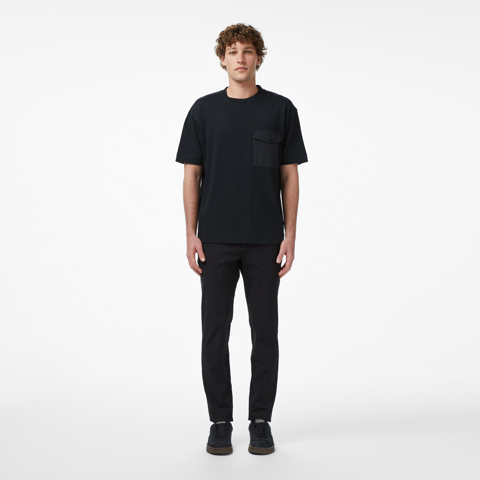 Lacoste Erkek Relaxed Fit Bisiklet Yaka Siyah T-Shirt görsel 4