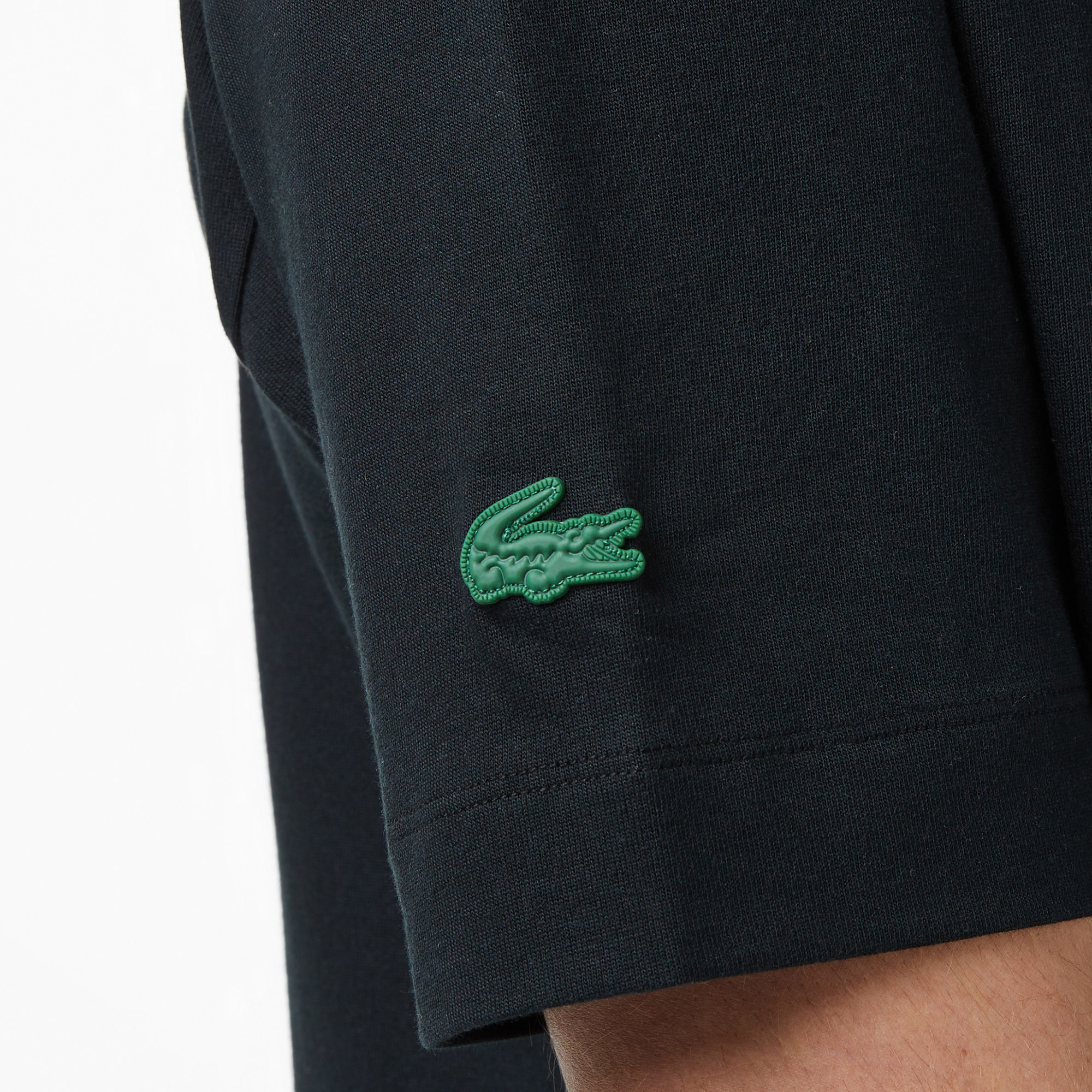 Lacoste Erkek Relaxed Fit Bisiklet Yaka Siyah T-Shirt görsel 5