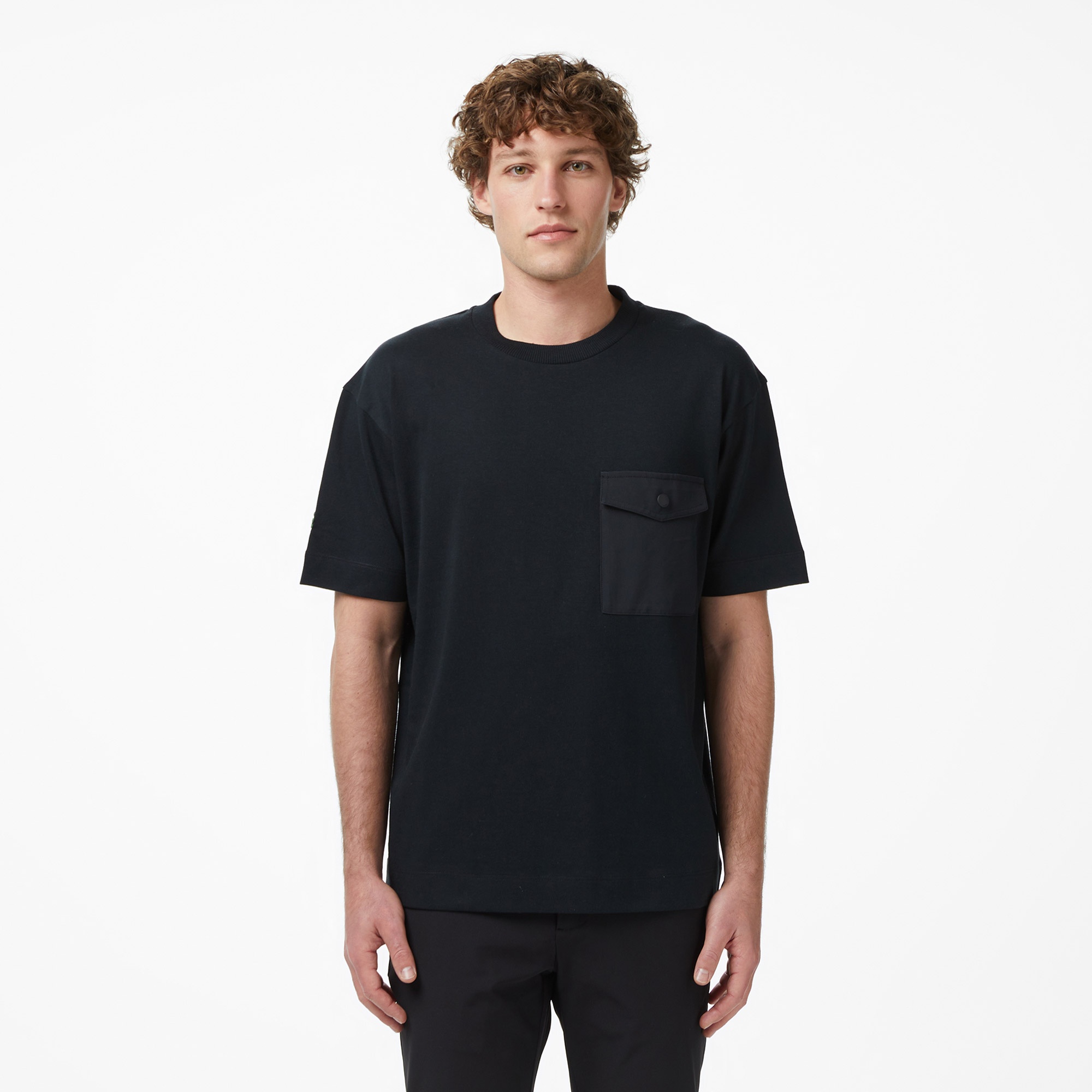 Erkek Relaxed Fit Bisiklet Yaka Siyah T-Shirt